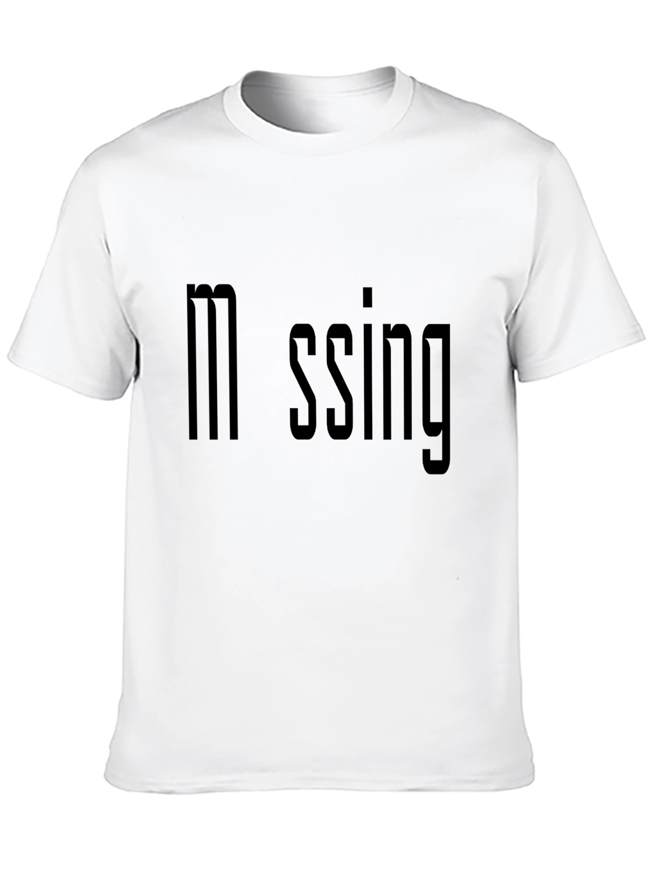 Missing Text Graphic Black T-Shirt for Men