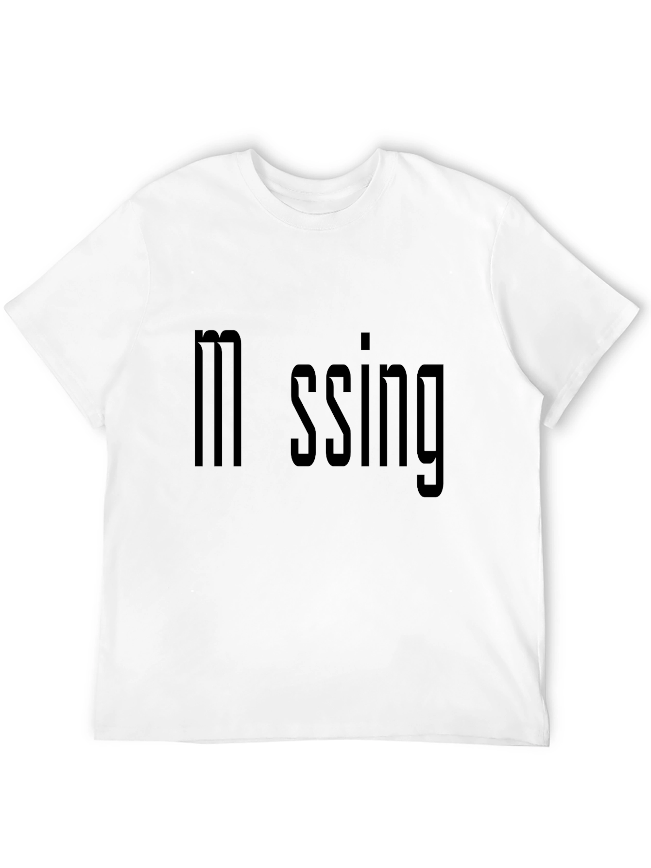 Missing Text Graphic Black T-Shirt for Men
