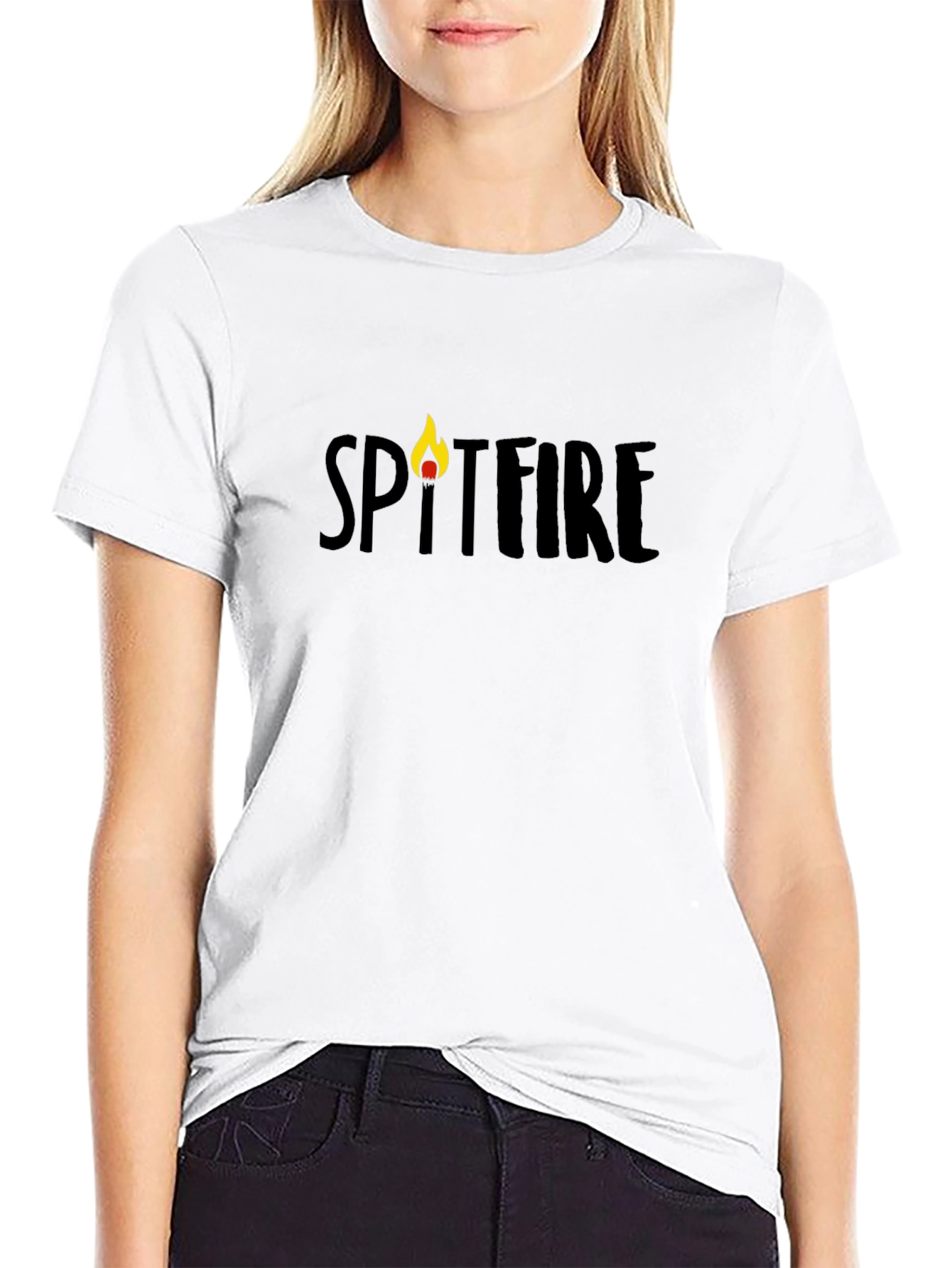 Spitfire Flame Graphic Black Tee Shirt