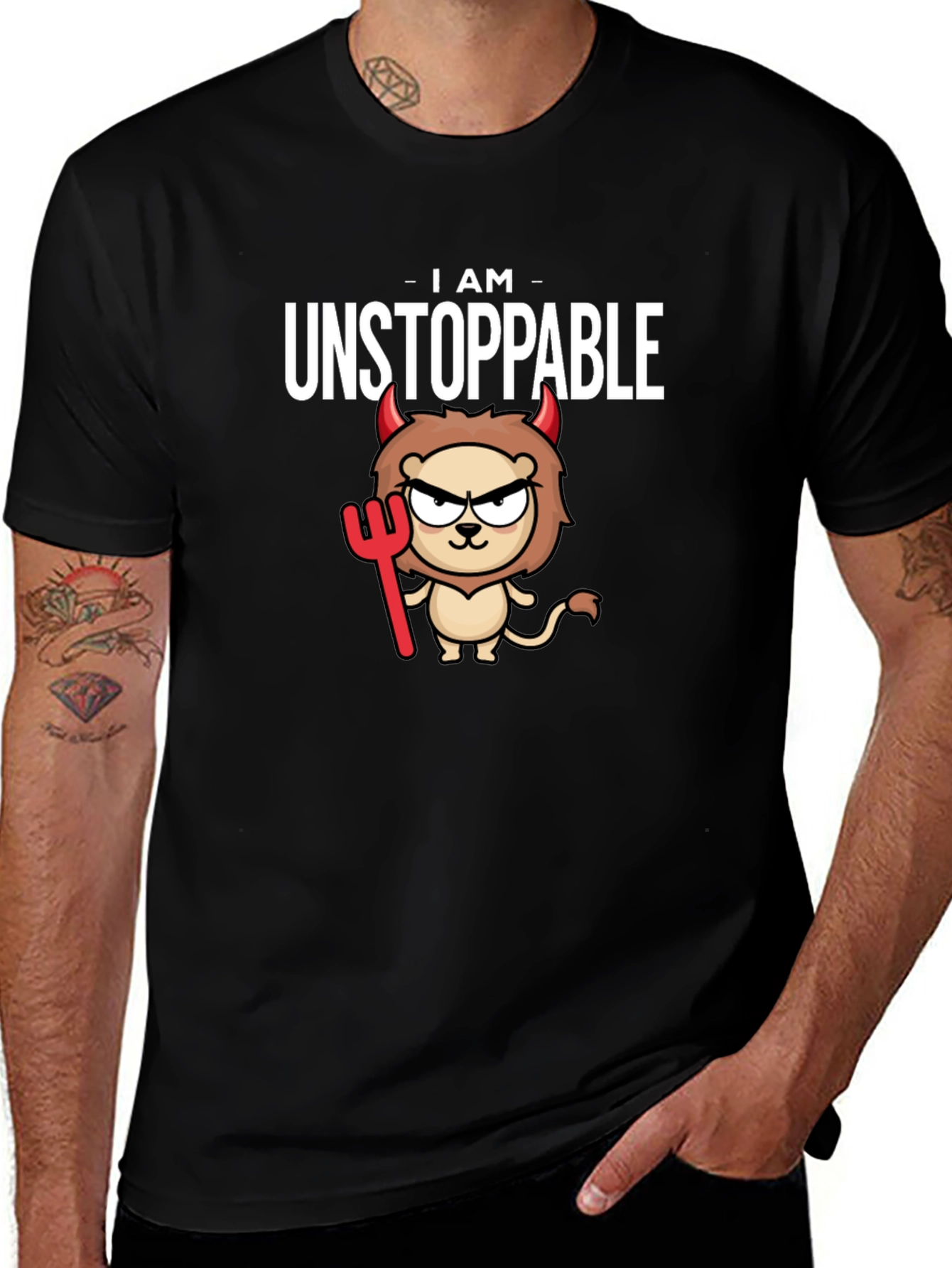 Unstoppable Devil Lion Graphic T-Shirt
