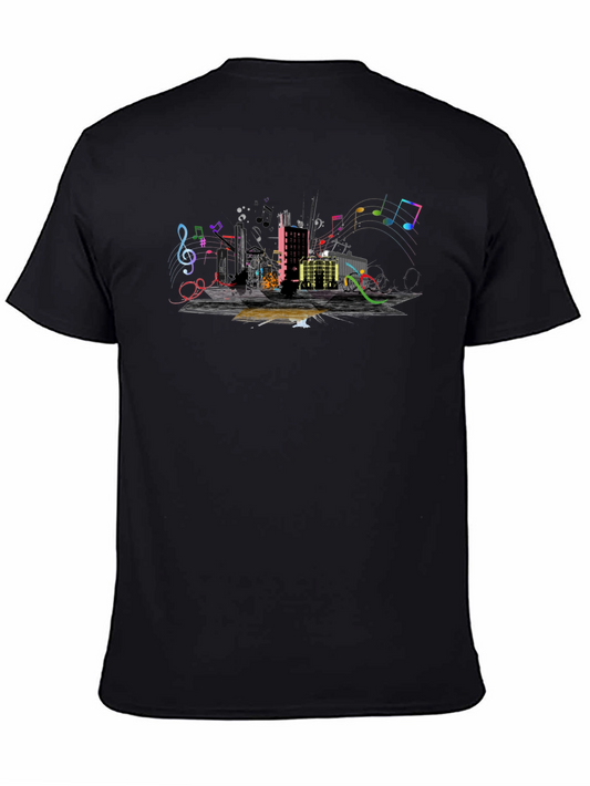 Urban Music Graphic Tee - Black Cotton Blend