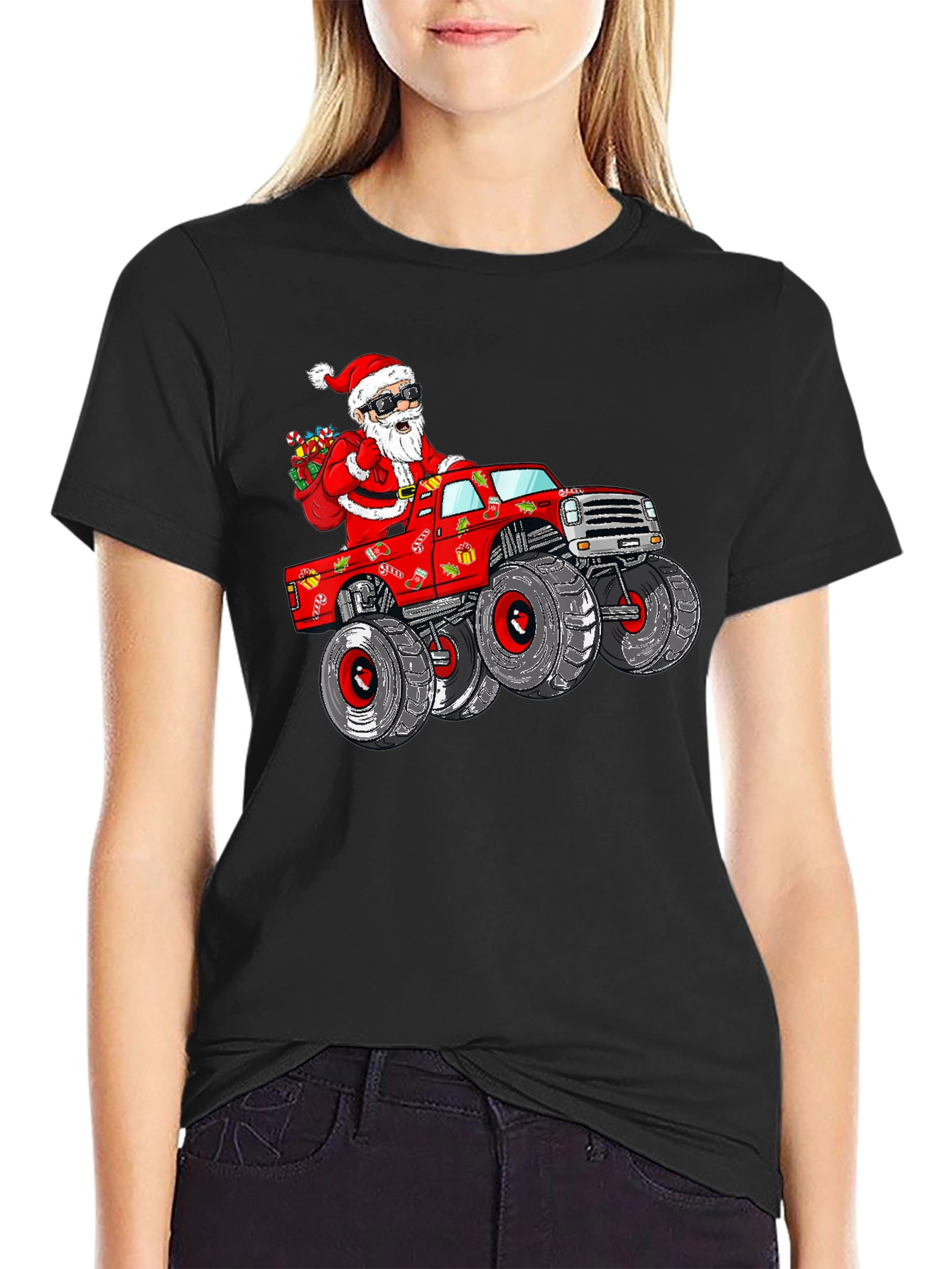 Santa Monster Truck T-Shirt - Holiday Fun!