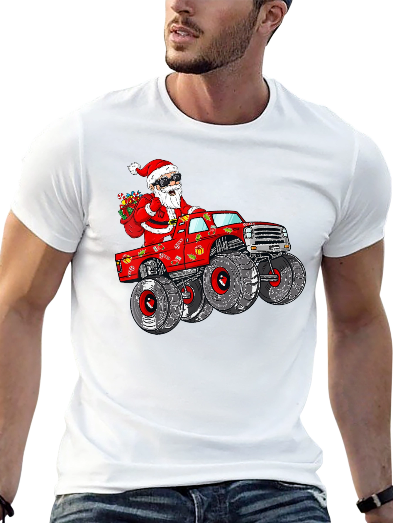 Santa Monster Truck T-Shirt - Holiday Fun!