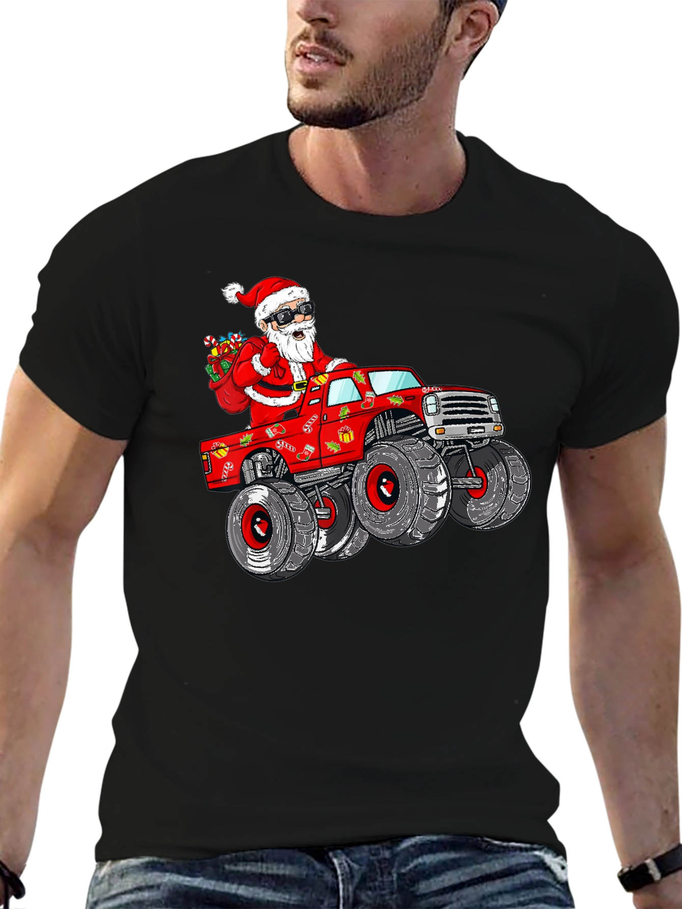 Santa Monster Truck T-Shirt - Holiday Fun!