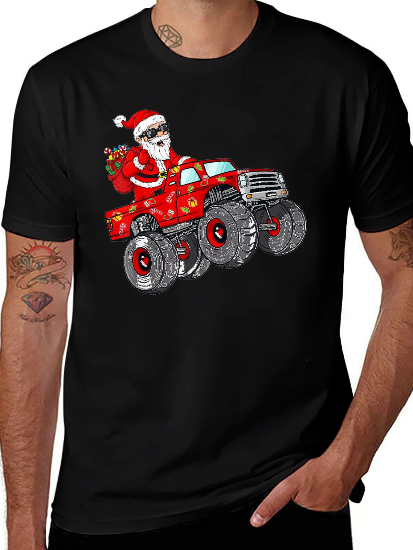 Santa Monster Truck T-Shirt - Holiday Fun!