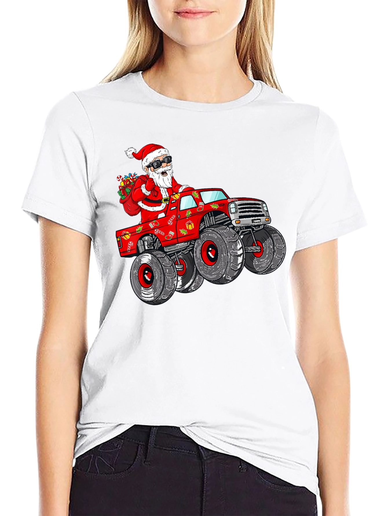 Santa Monster Truck T-Shirt - Holiday Fun!