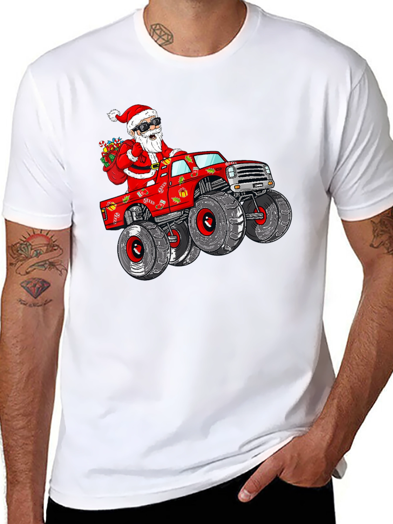 Santa Monster Truck T-Shirt - Holiday Fun!