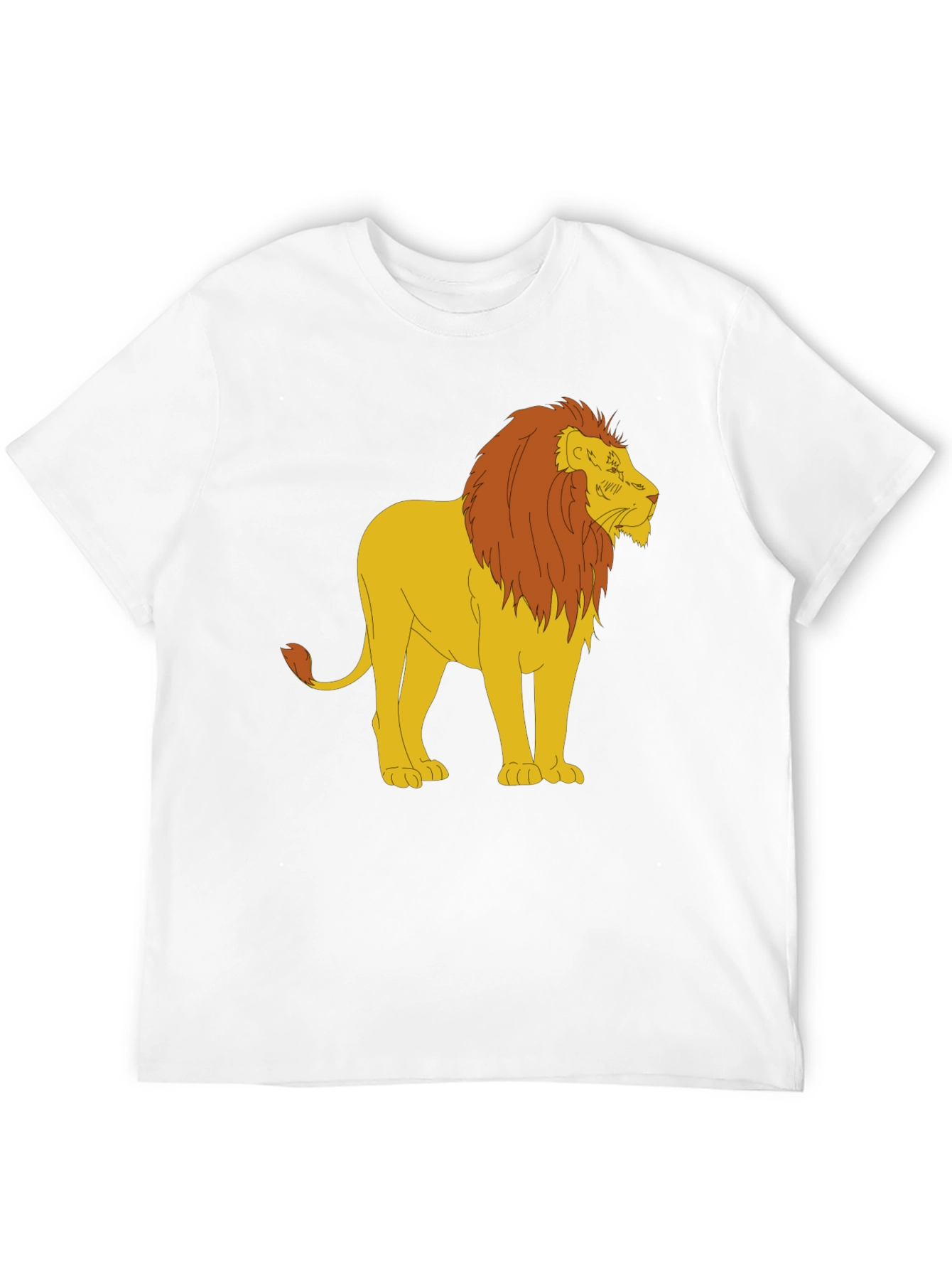 Cartoon Lion Graphic Print Black Tee