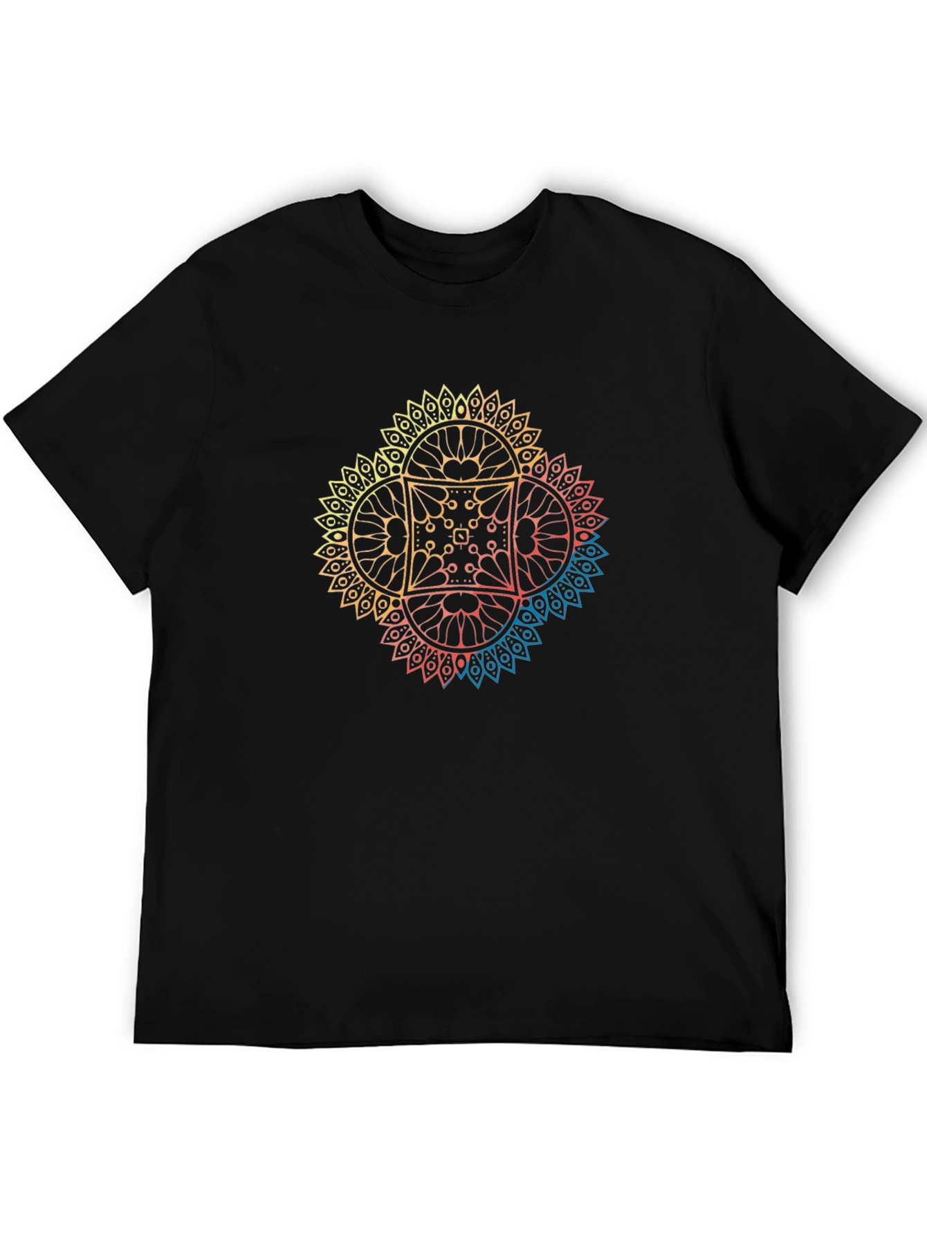 Black Mandala Graphic Print Tee