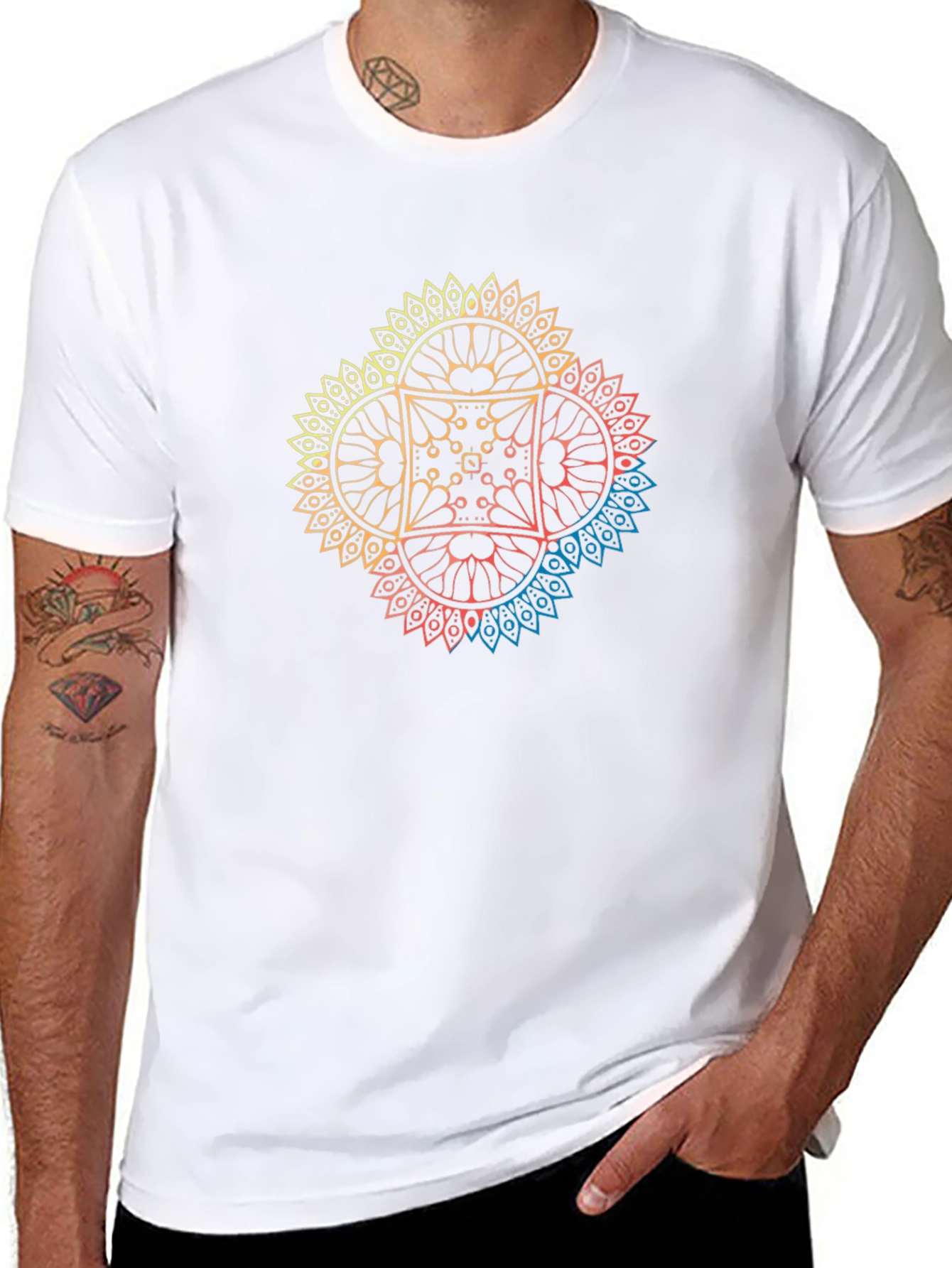 Black Mandala Graphic Print Tee