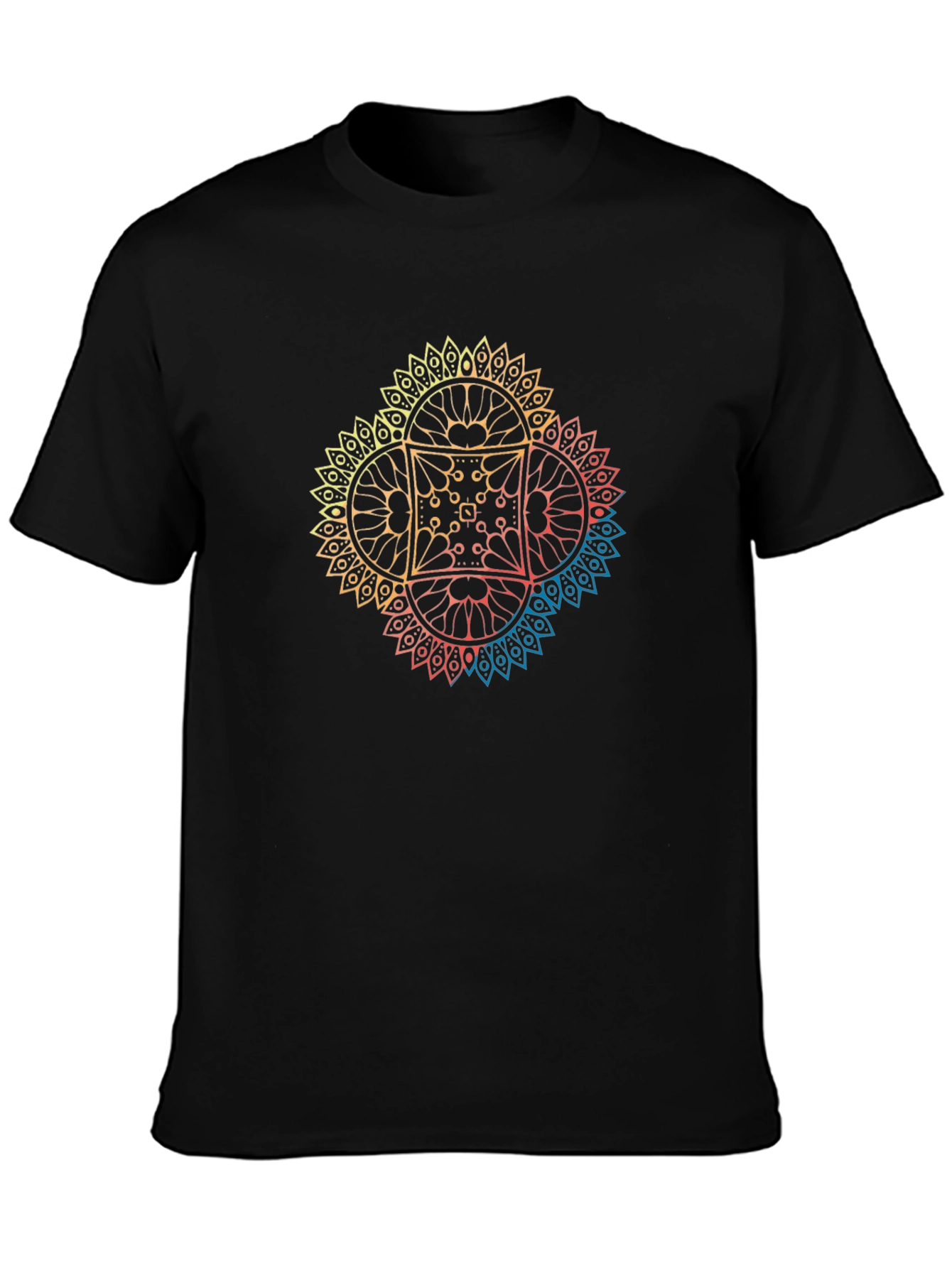 Black Mandala Graphic Print Tee