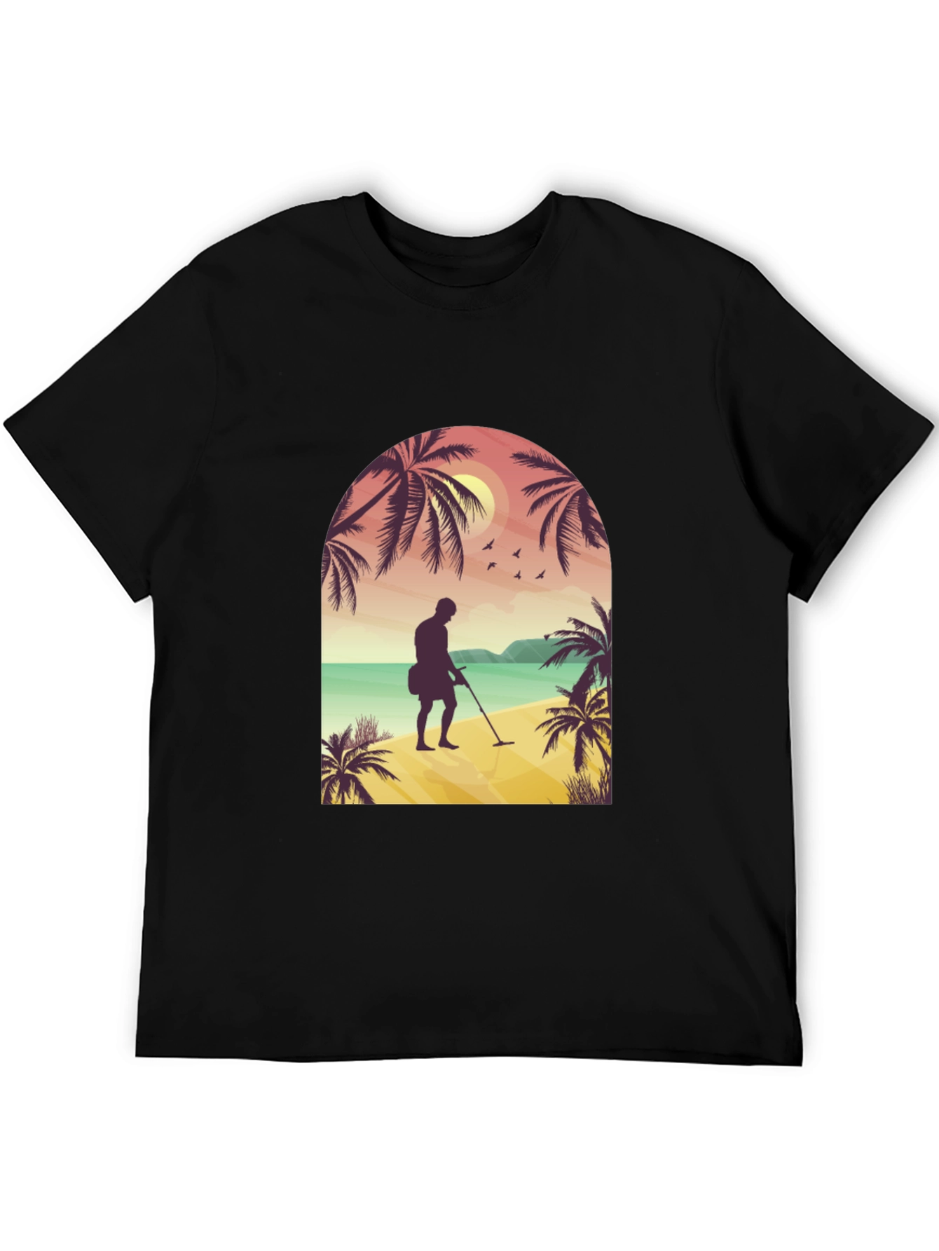 Beach Metal Detecting Graphic Tee