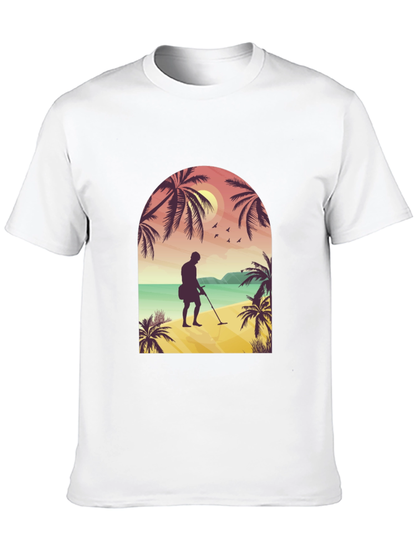 Beach Metal Detecting Graphic Tee