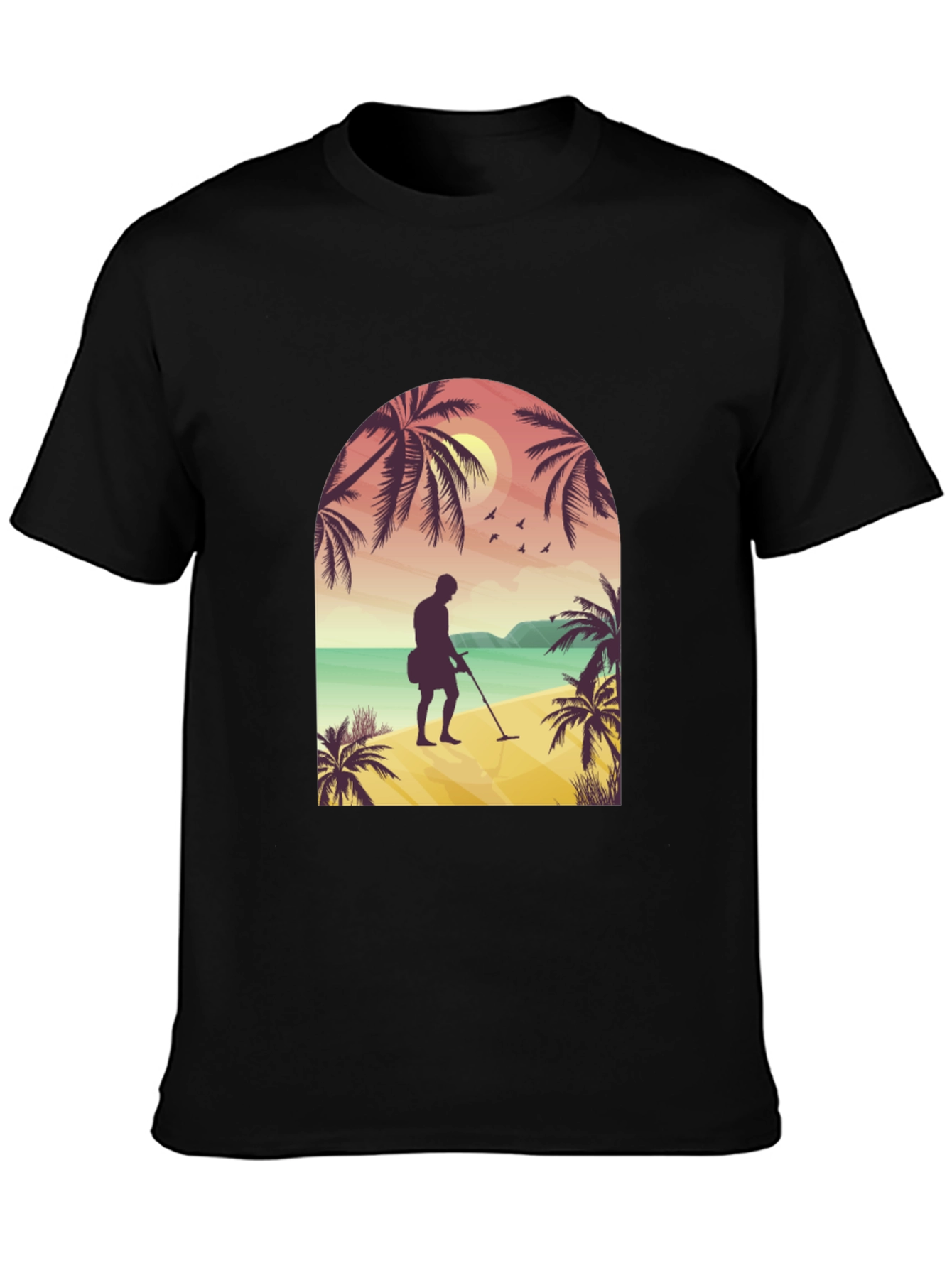 Beach Metal Detecting Graphic Tee