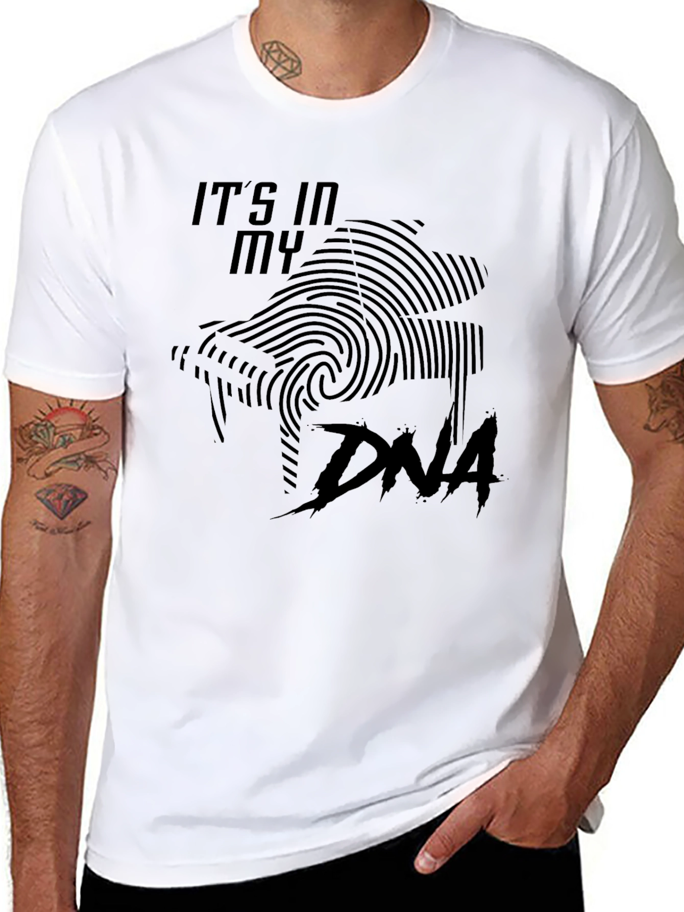 Its In My DNA T-Shirt - Shark Fingerprint Graphic