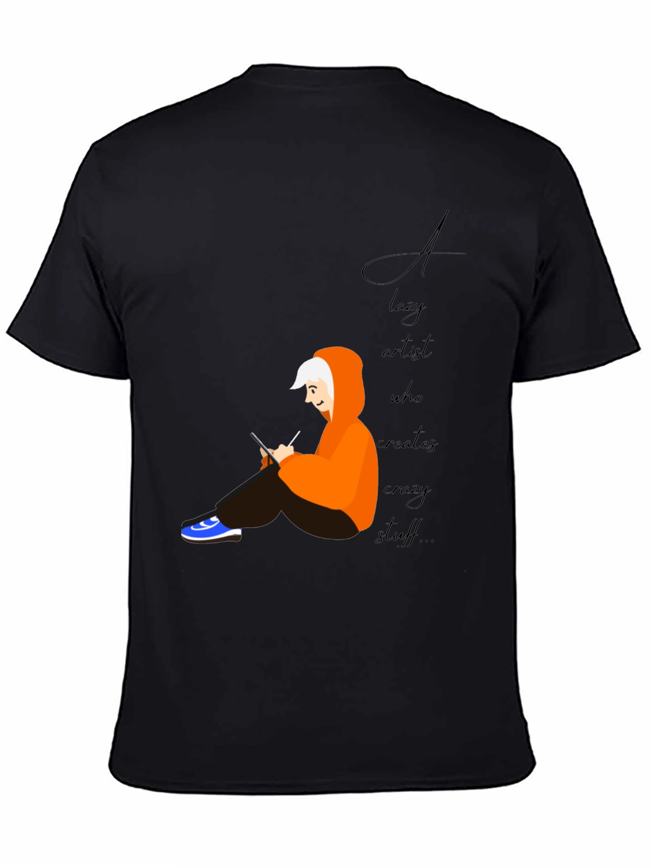 Lazy Artist Graphic Tee - Black Casual T-Shirt