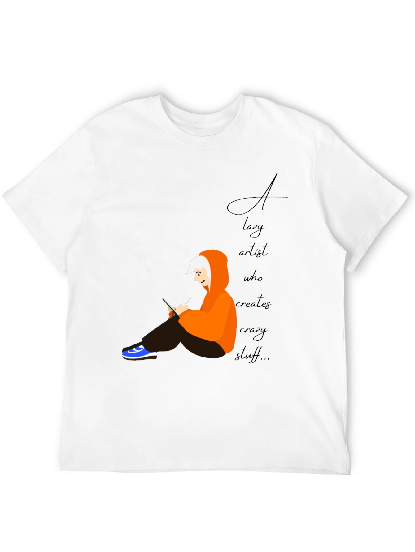 Lazy Artist Graphic Tee - Black Casual T-Shirt
