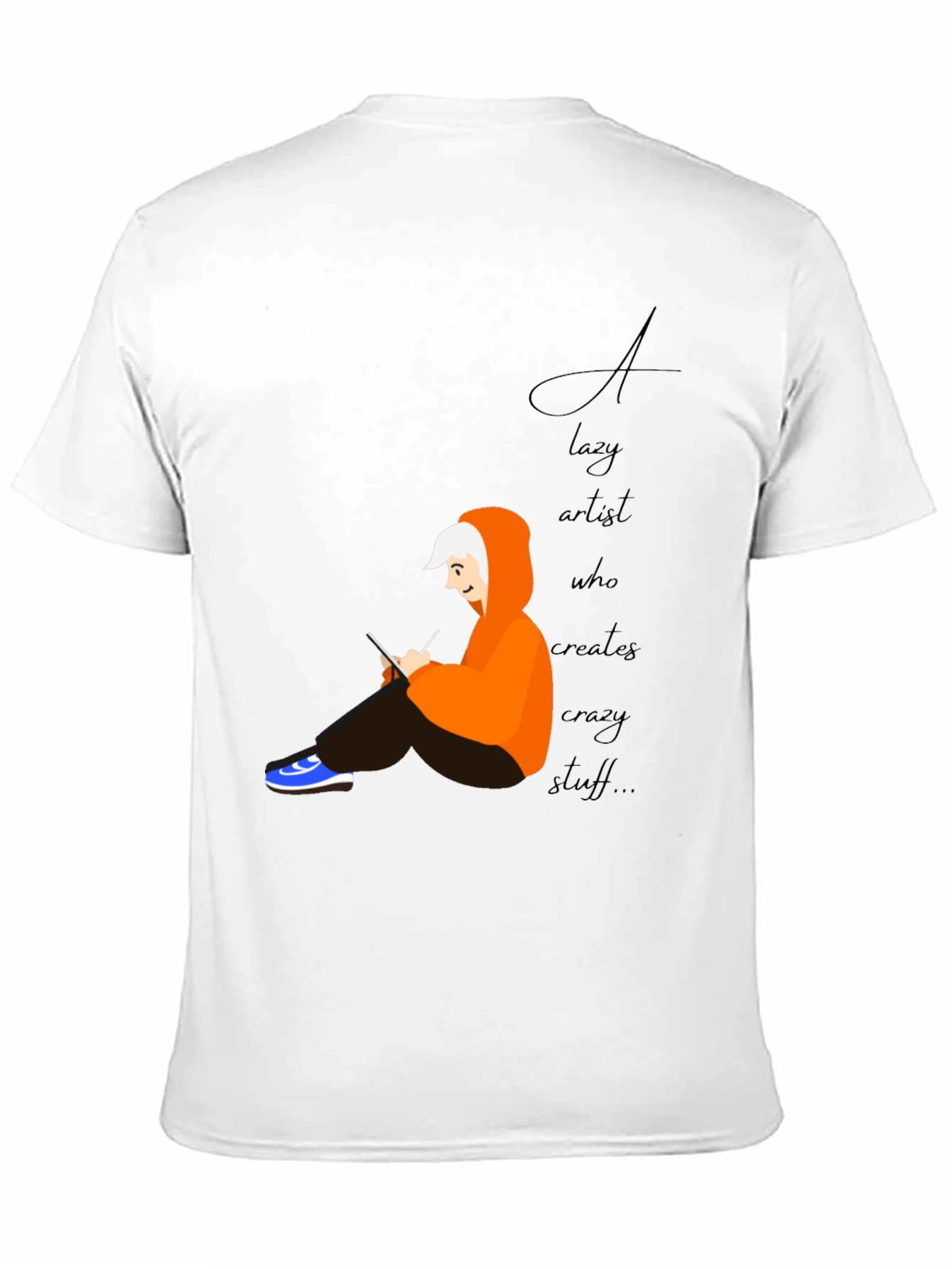Lazy Artist Graphic Tee - Black Casual T-Shirt