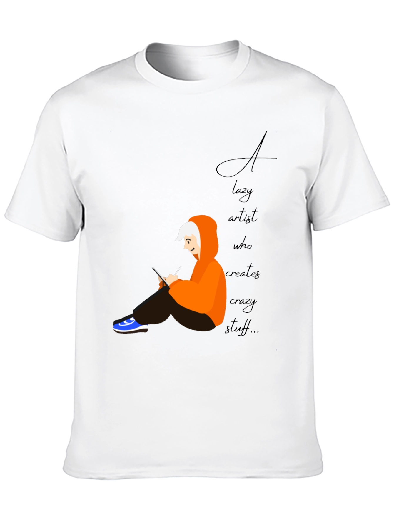 Lazy Artist Graphic Tee - Black Casual T-Shirt