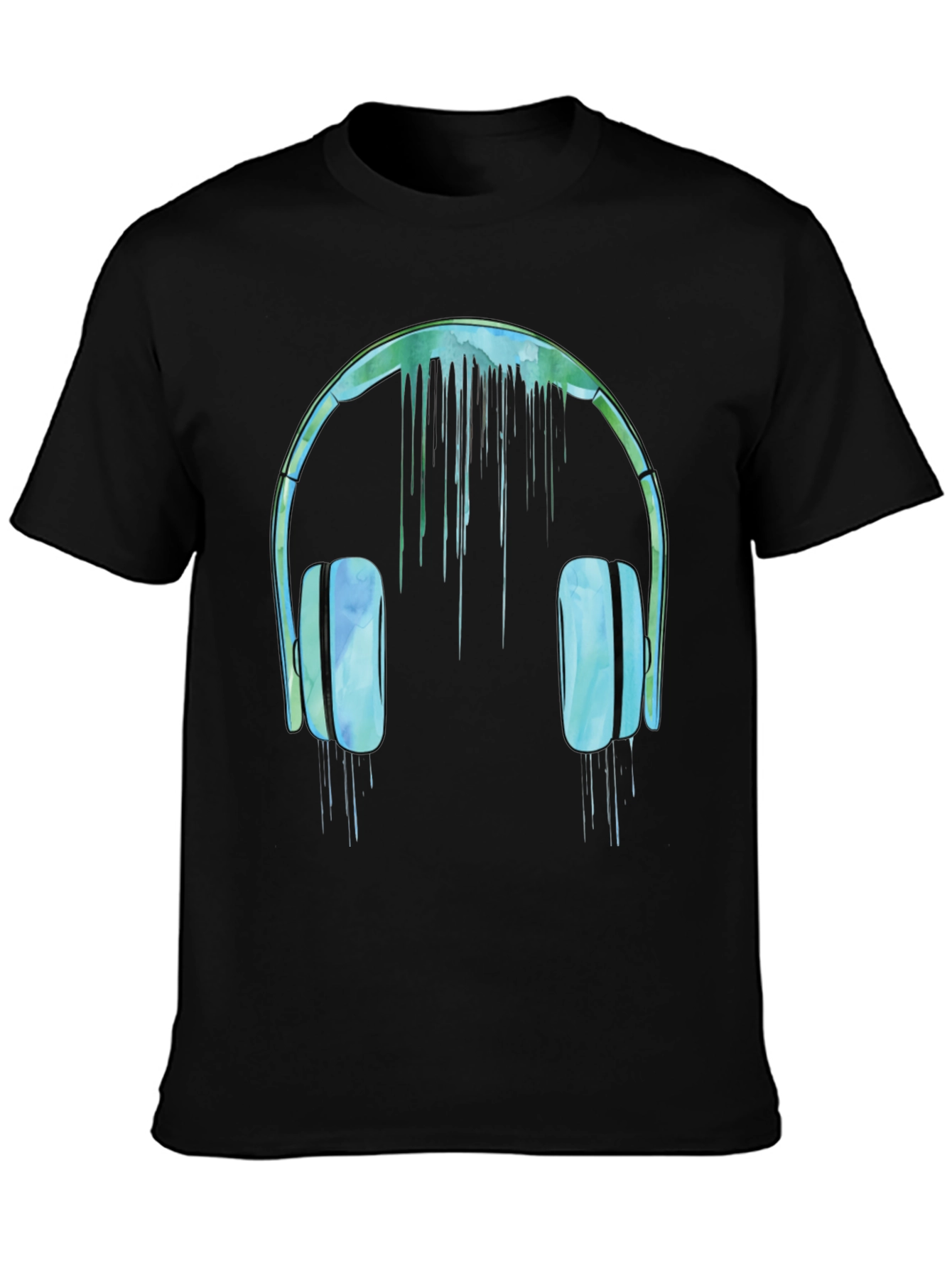 Watercolor Headphones Graphic T-Shirt