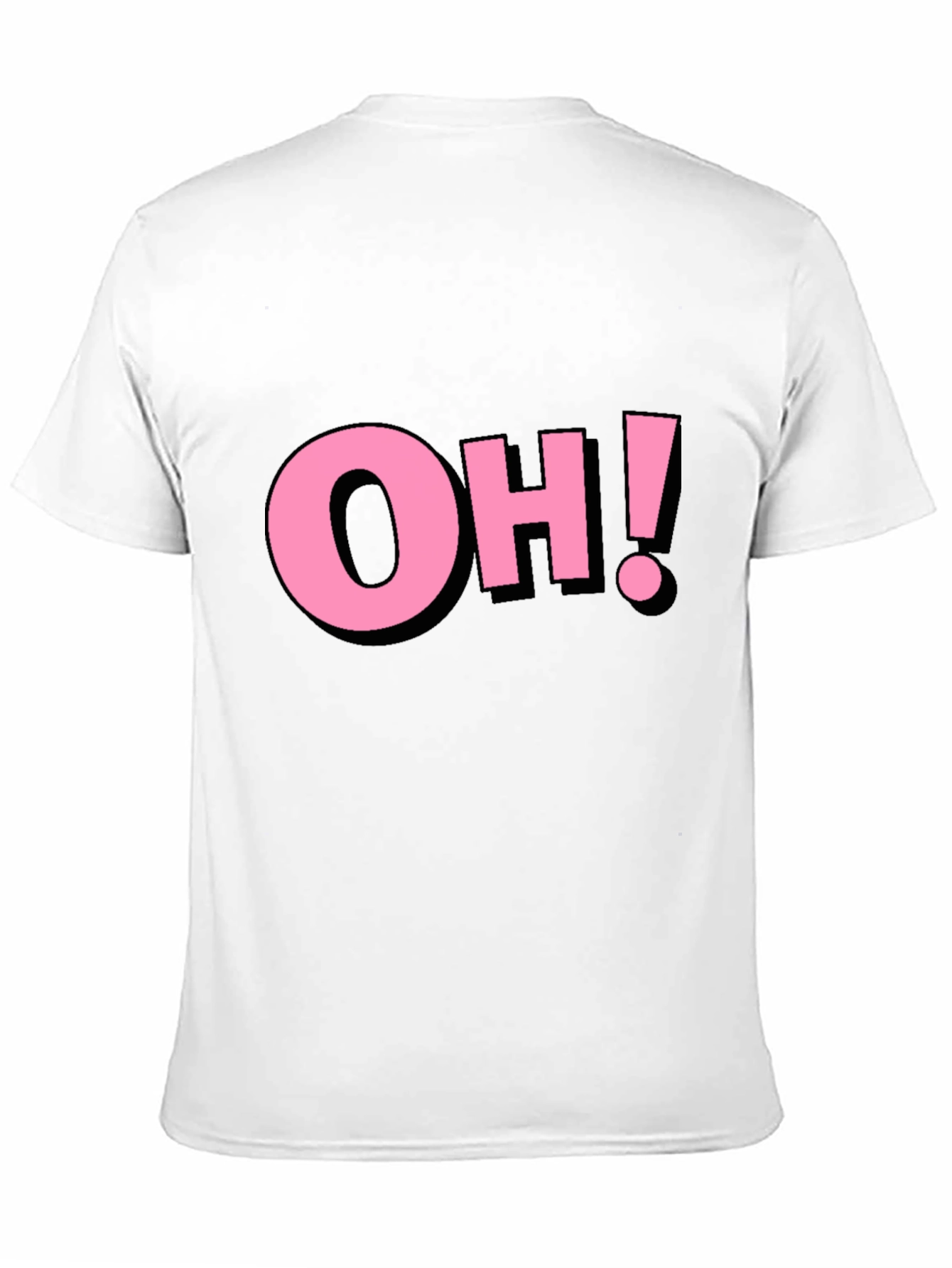 Pink OH! Graphic Black Cotton T-Shirt