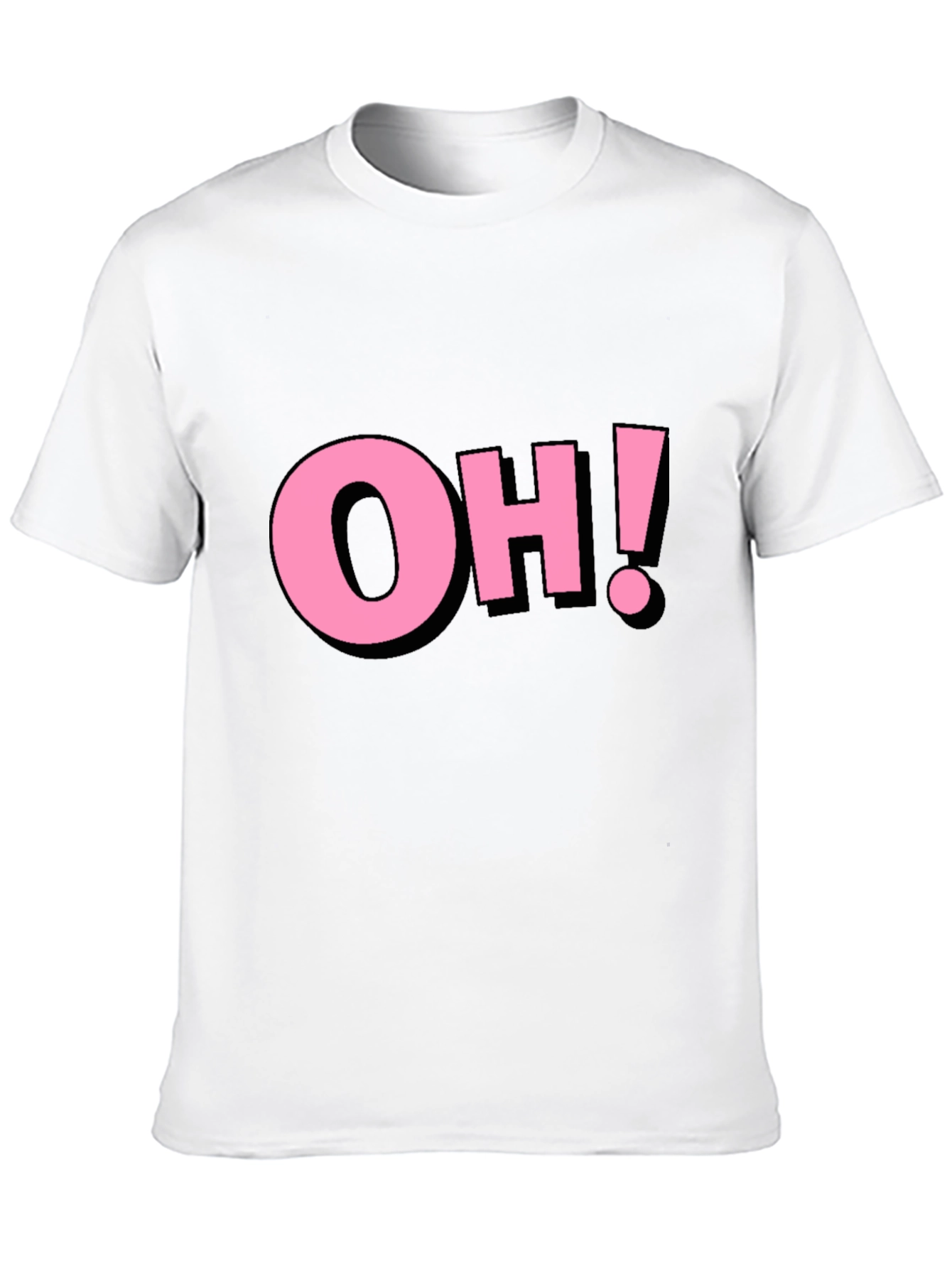 Pink OH! Graphic Black Cotton T-Shirt