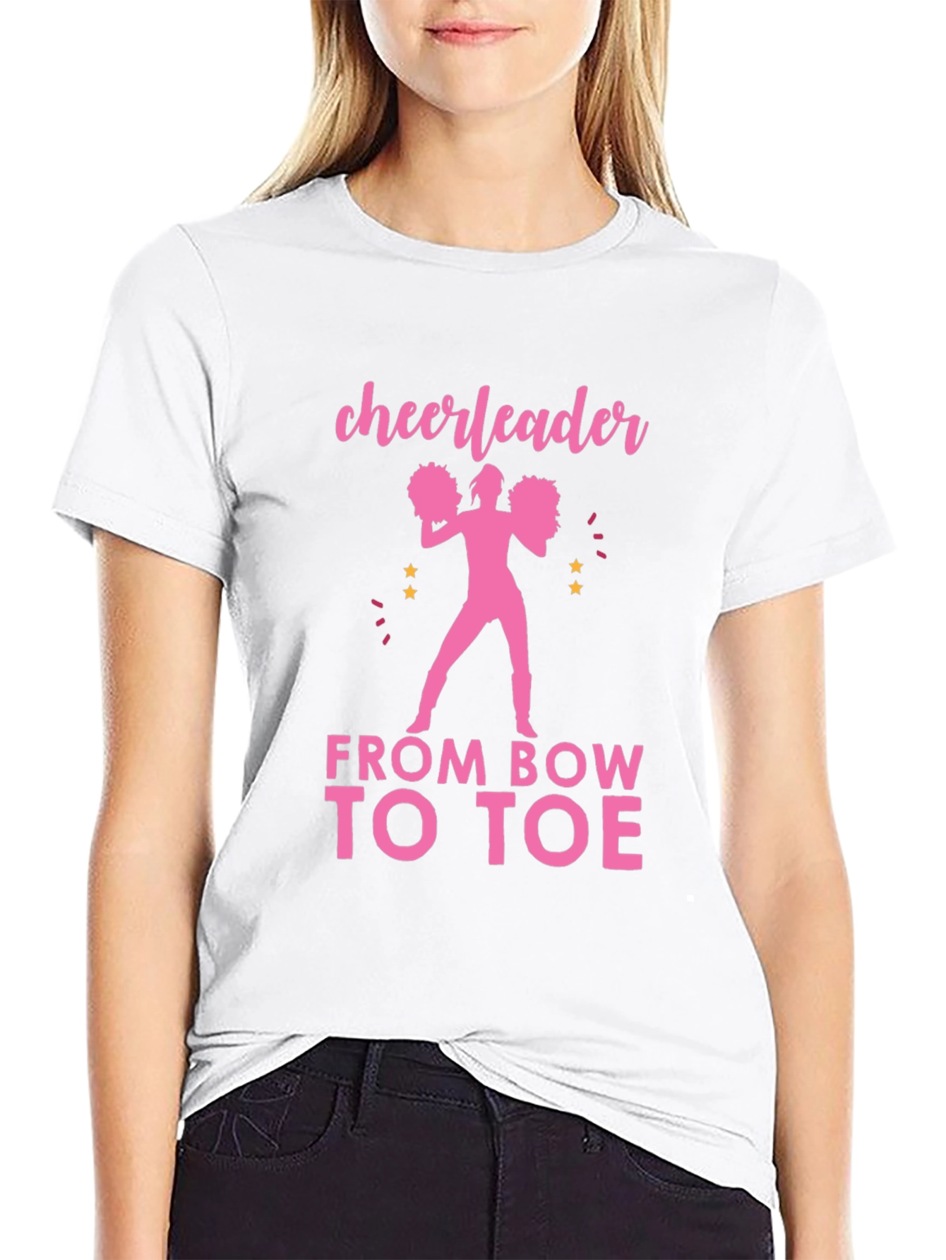 Cheerleader From Bow to Toe Graphic Tee