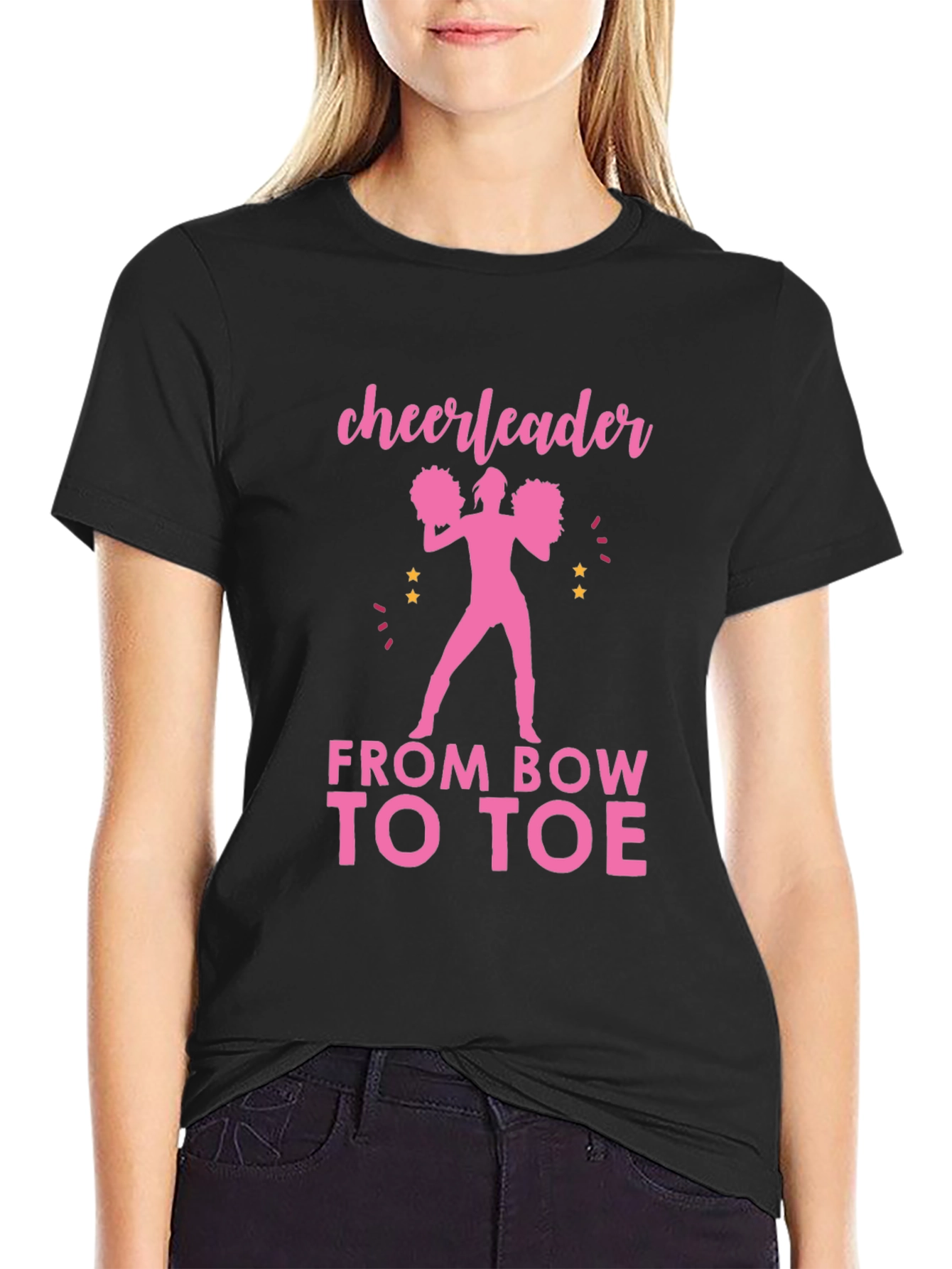 Cheerleader From Bow to Toe Graphic Tee