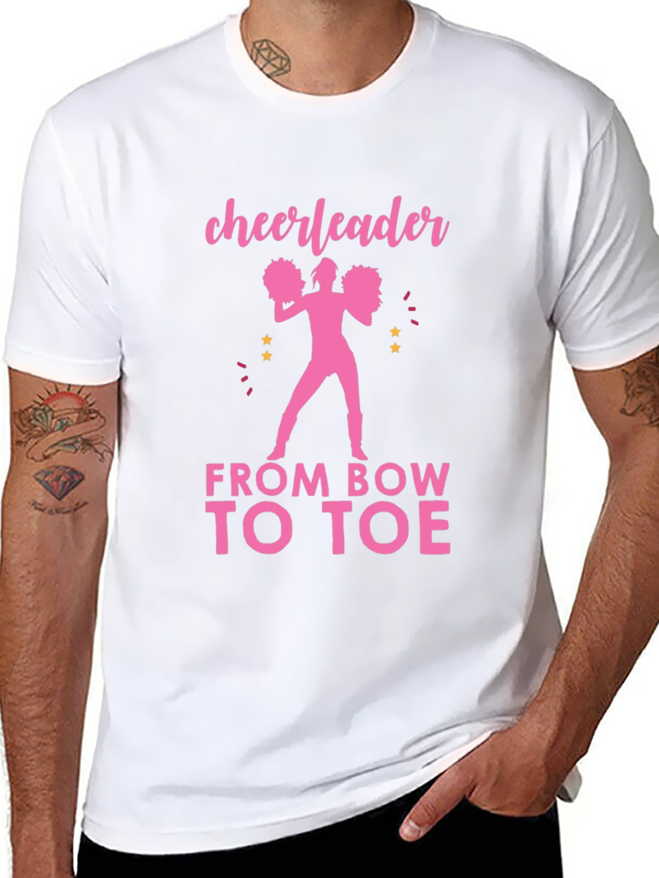 Cheerleader From Bow to Toe Graphic Tee
