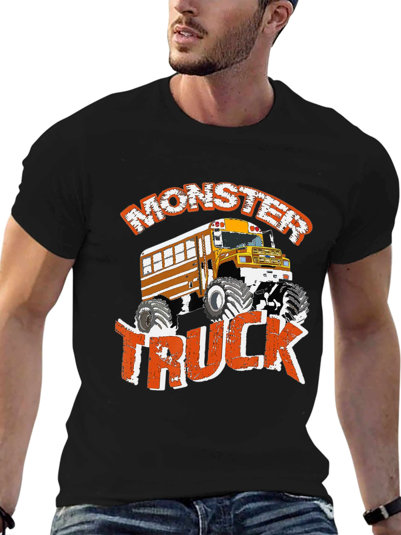 Monster Truck School Bus T-Shirt - Fun Graphic Tee