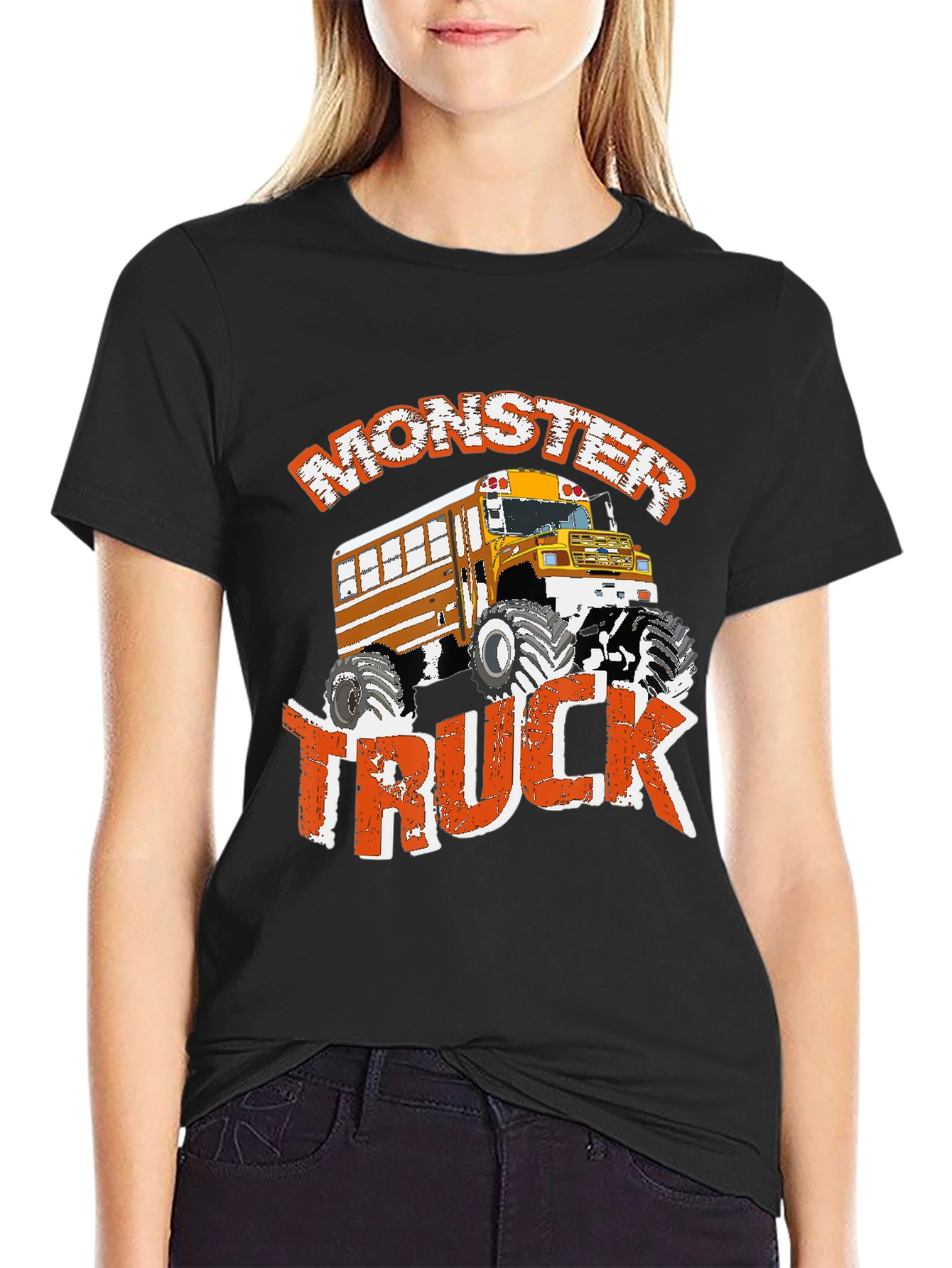 Monster Truck School Bus T-Shirt - Fun Graphic Tee