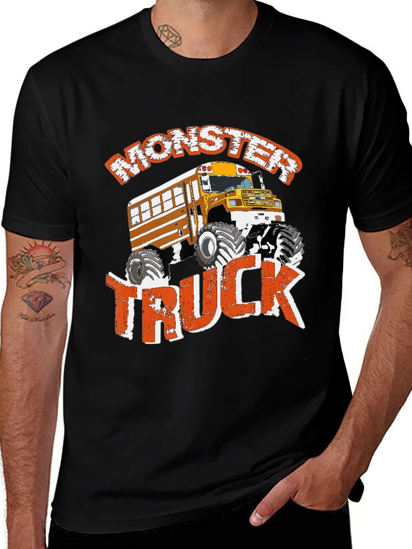 Monster Truck School Bus T-Shirt - Fun Graphic Tee