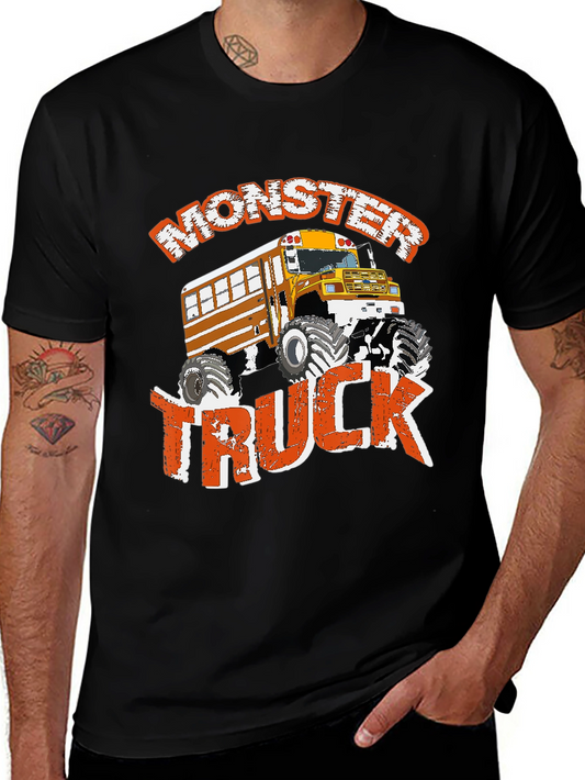 Monster Truck School Bus T-Shirt - Fun Graphic Tee