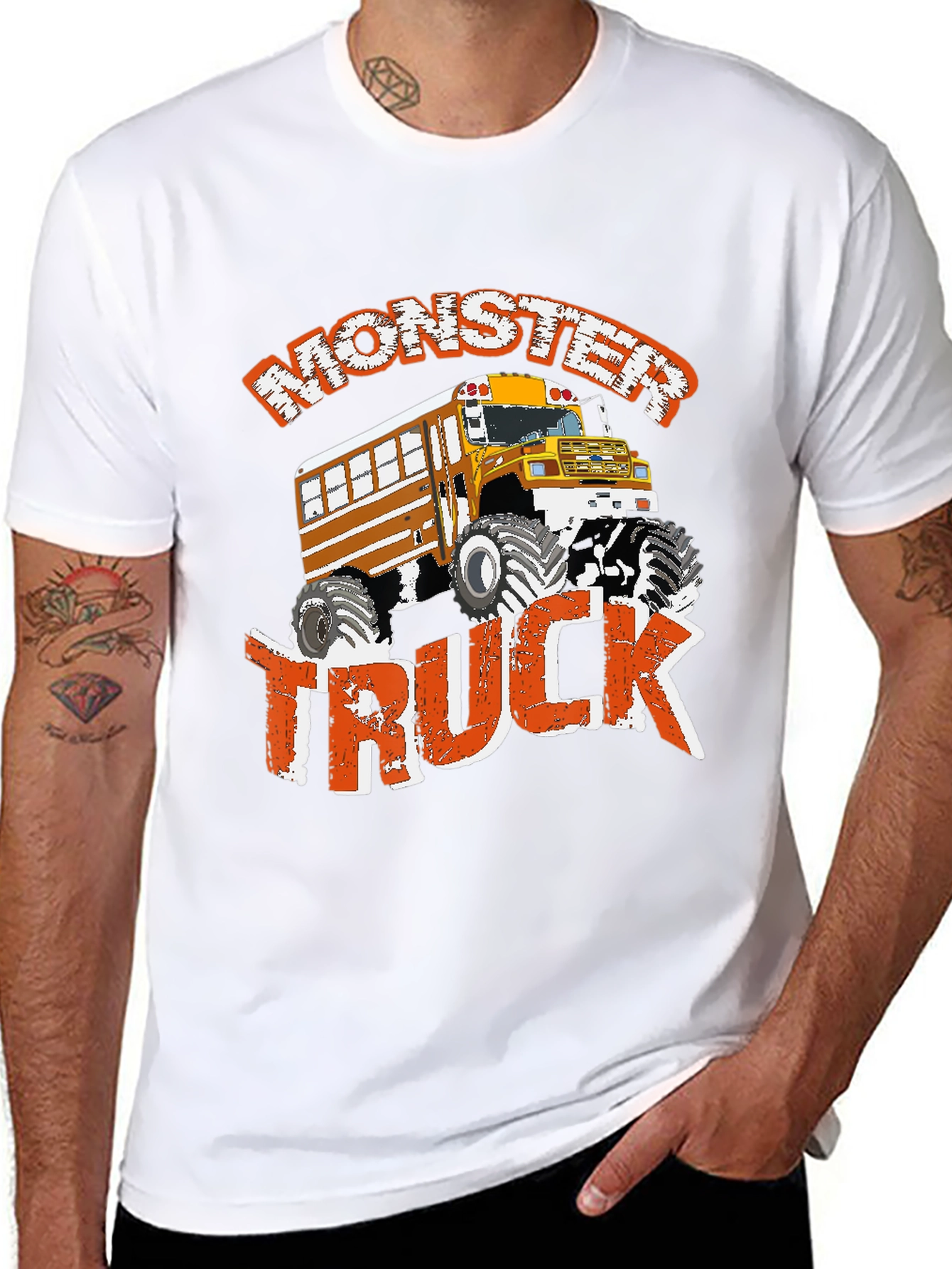 Monster Truck School Bus T-Shirt - Fun Graphic Tee