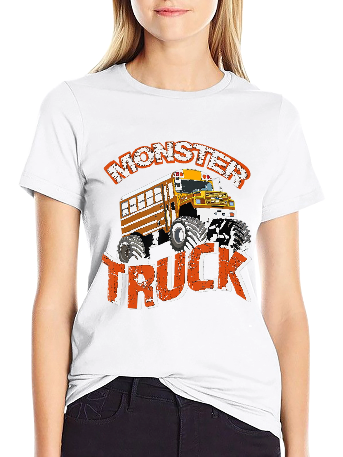 Monster Truck School Bus T-Shirt - Fun Graphic Tee