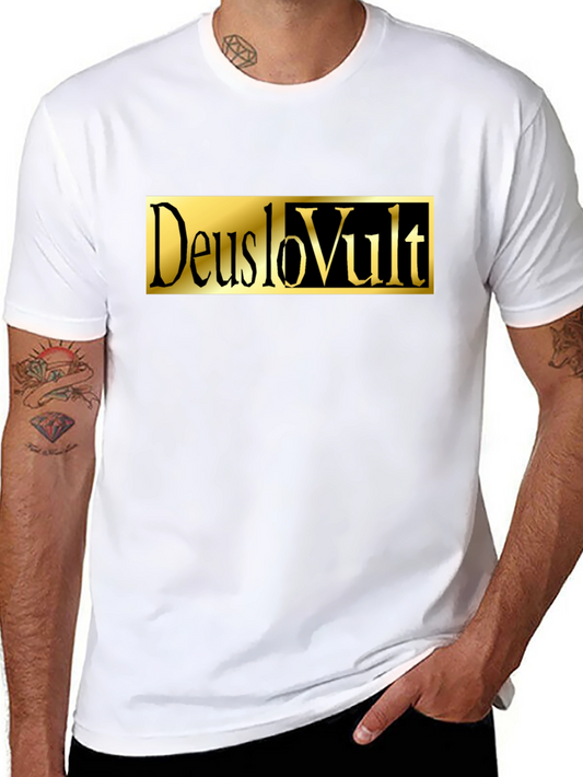 Deus Vult Black T-Shirt - Gold Graphic