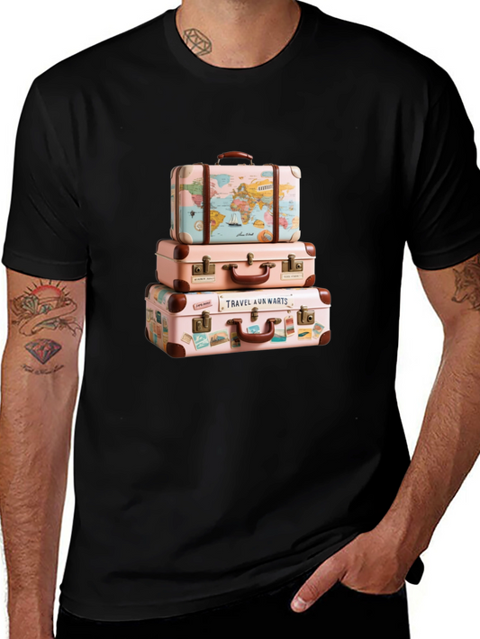 Travel Suitcase Stack Graphic Tee - Wanderlust Style