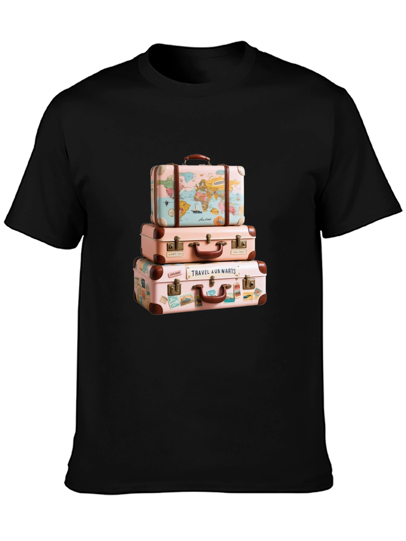 Travel Suitcase Stack Graphic Tee - Wanderlust Style