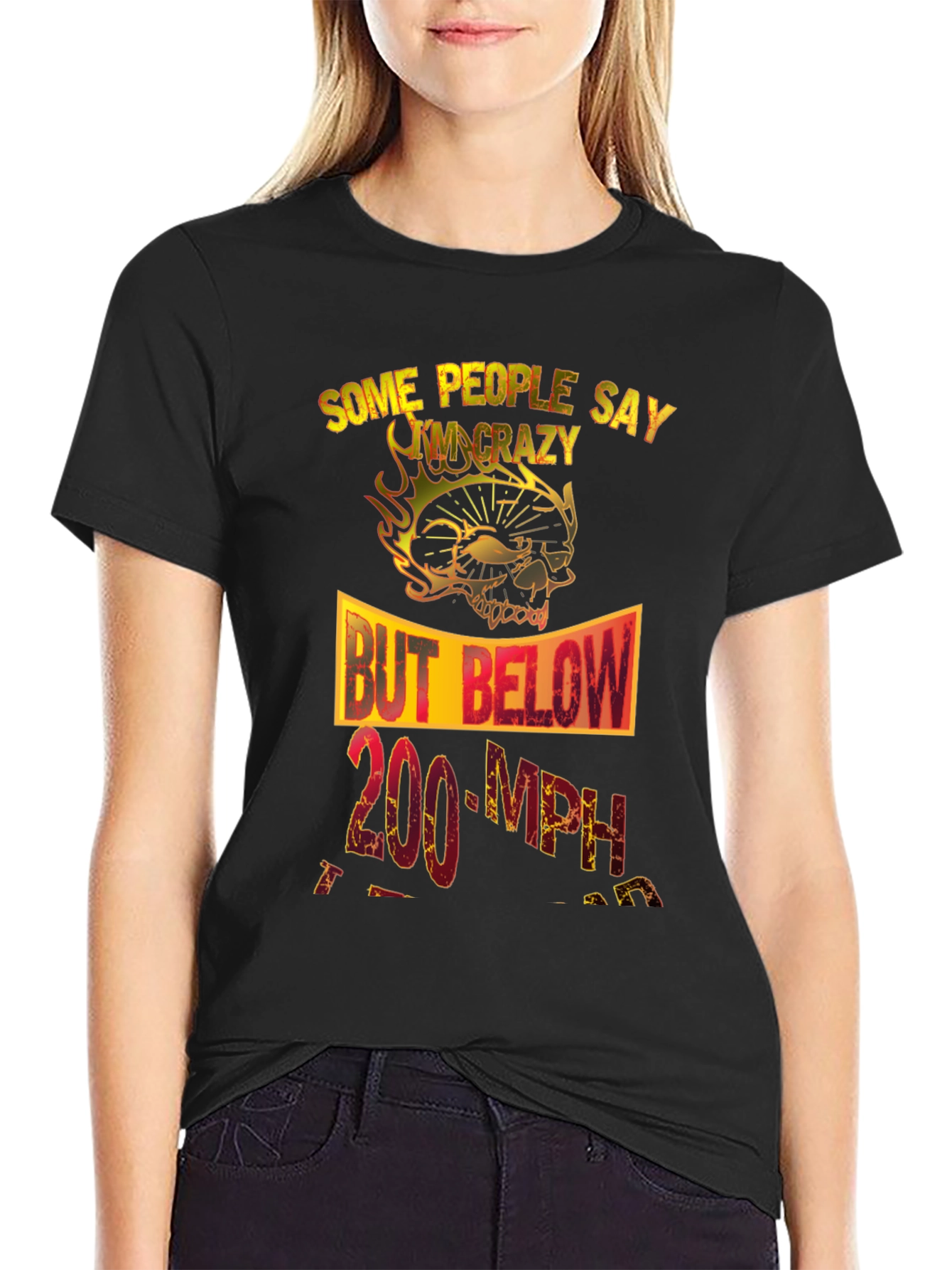 Crazy Rider T-Shirt Skull Design