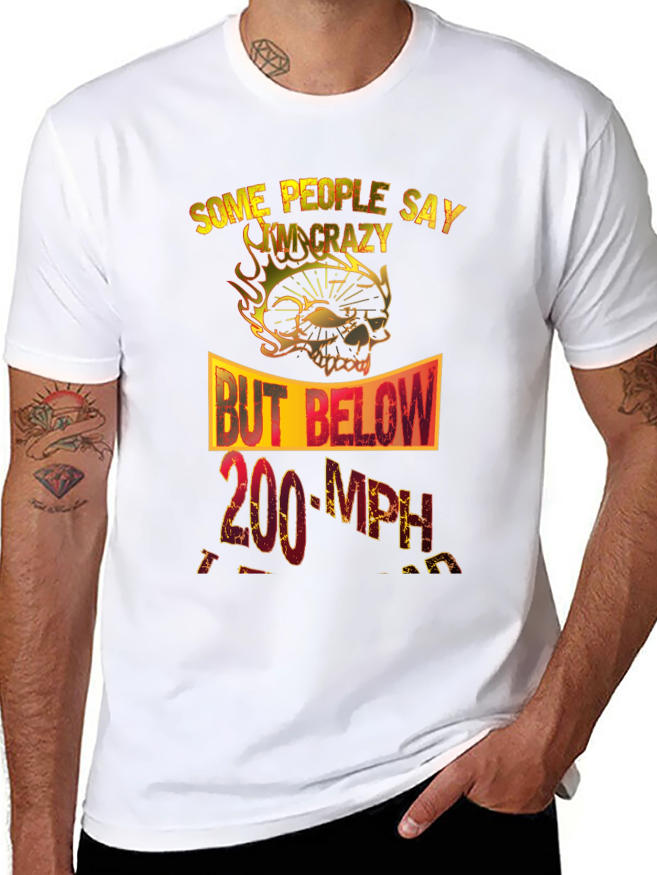 Crazy Rider T-Shirt Skull Design