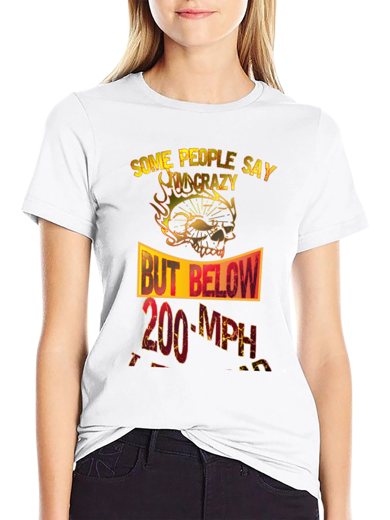 Crazy Rider T-Shirt Skull Design