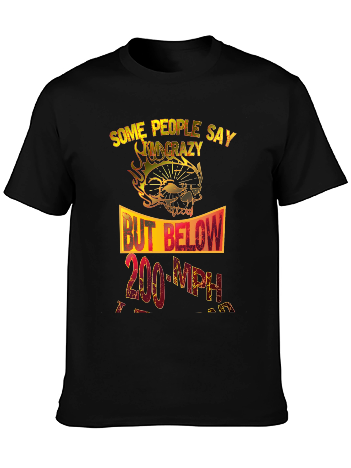 Crazy Rider T-Shirt Skull Design