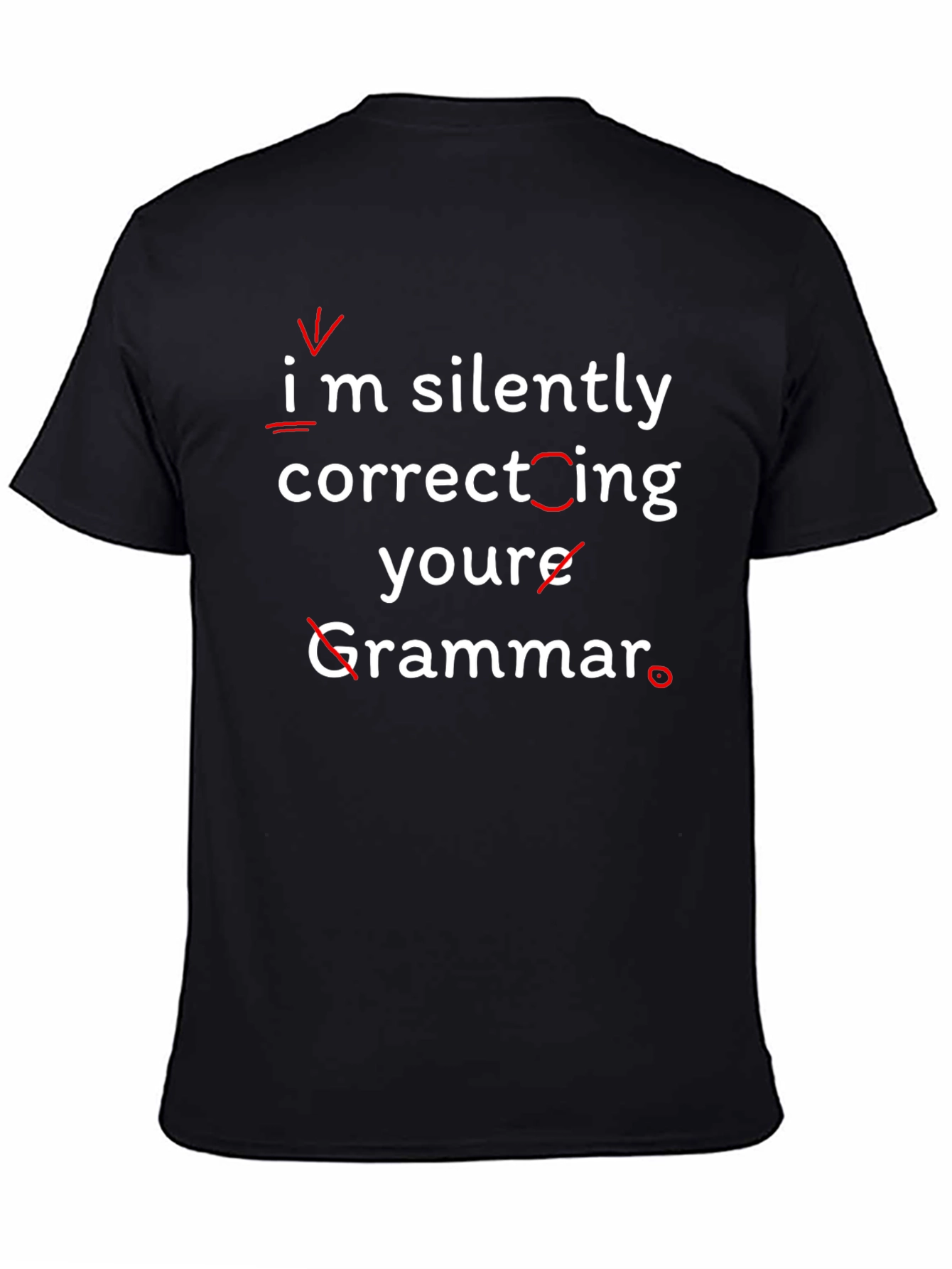 Funny Grammar Correction Black T-Shirt