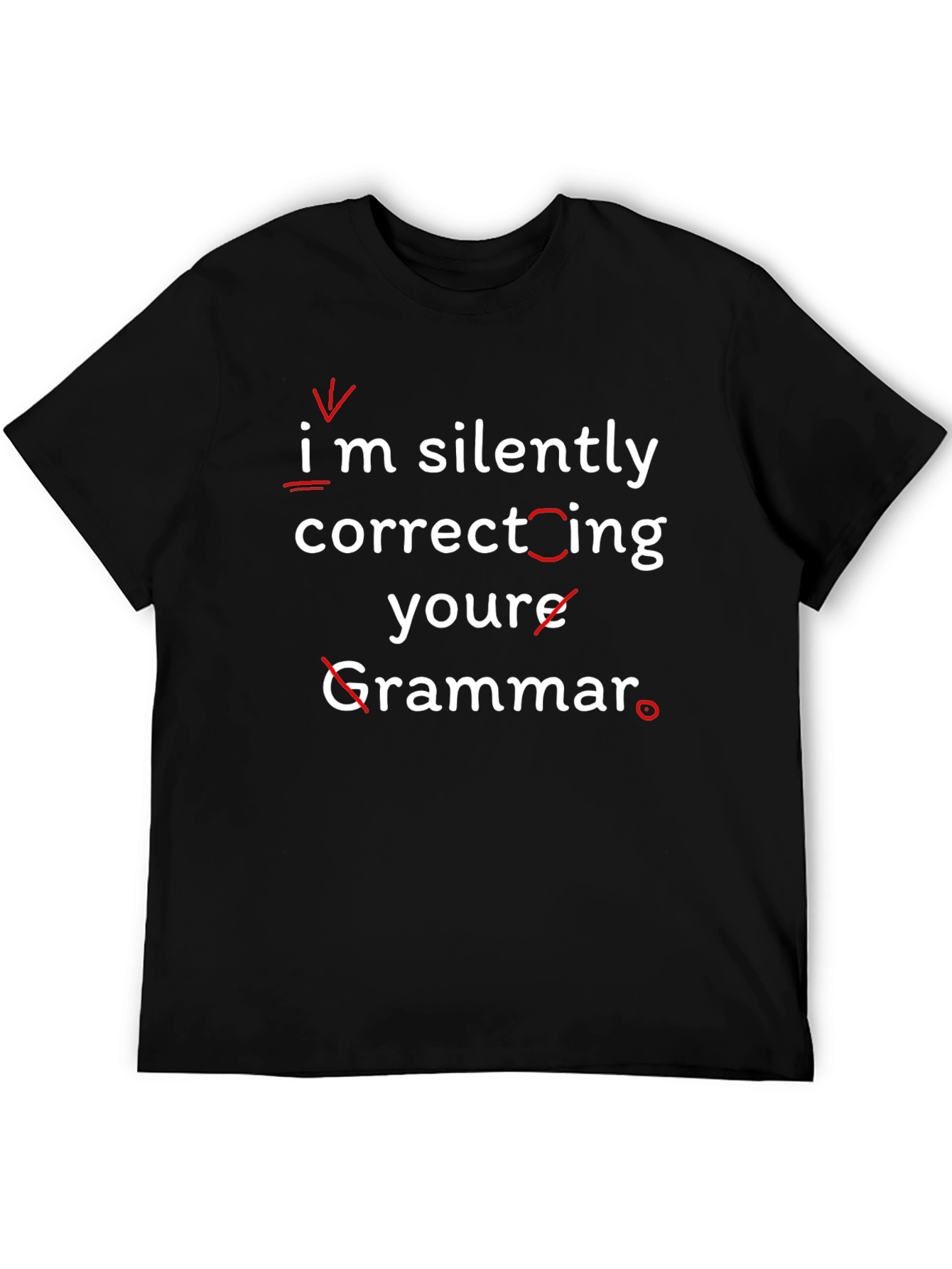 Funny Grammar Correction Black T-Shirt