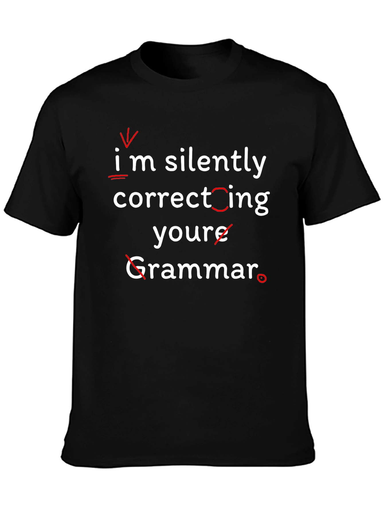 Funny Grammar Correction Black T-Shirt