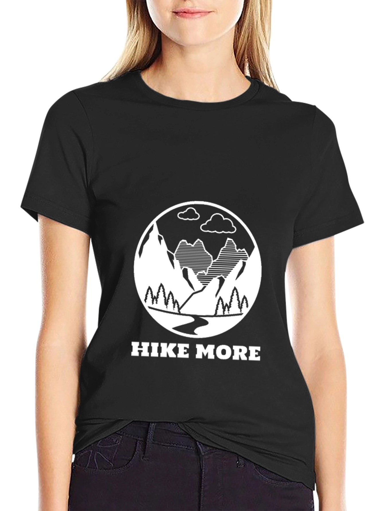 Hike More Graphic Tee - Black Cotton Blend