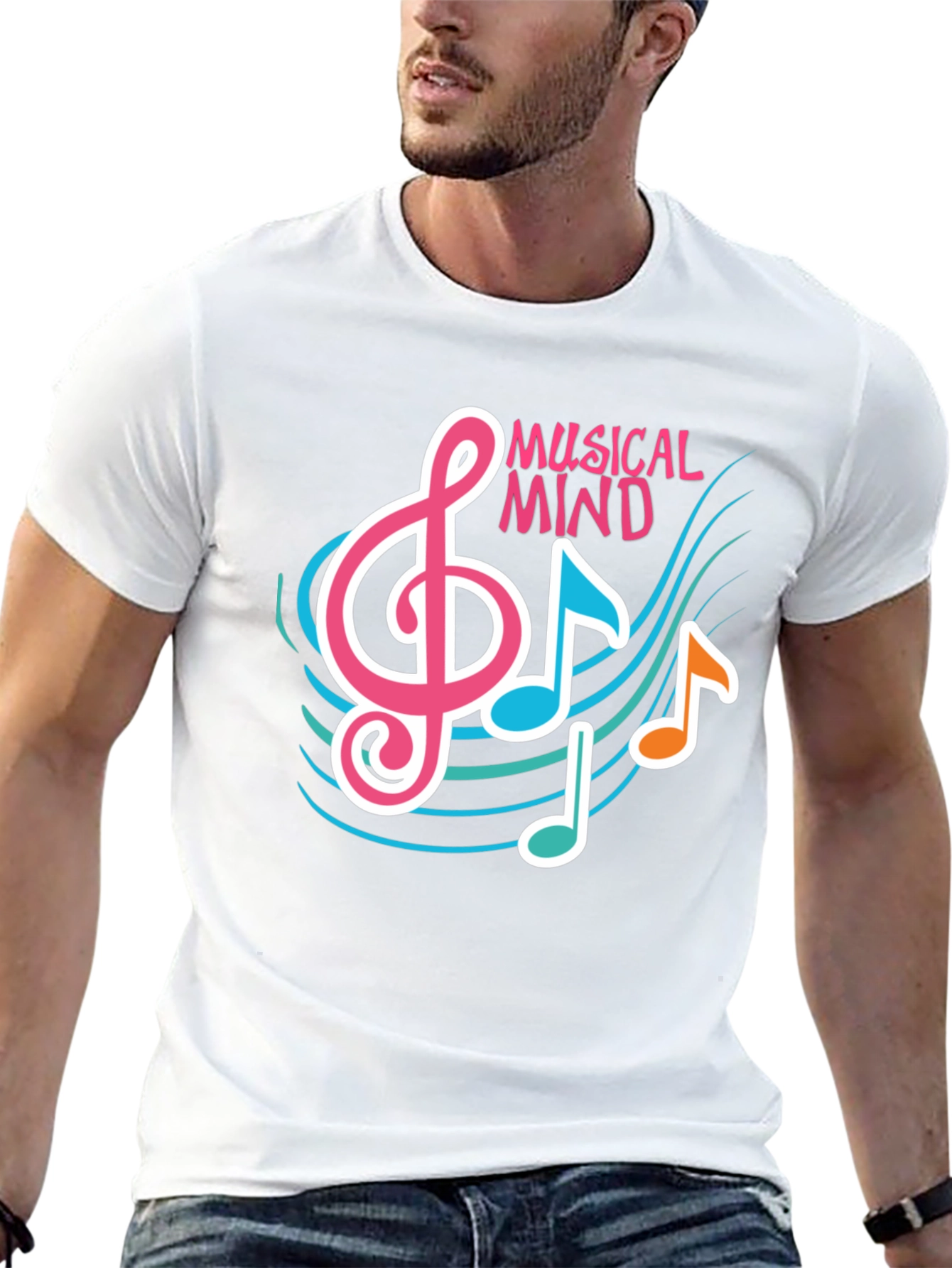 Musical Mind Graphic Tee - Black Cotton T-Shirt