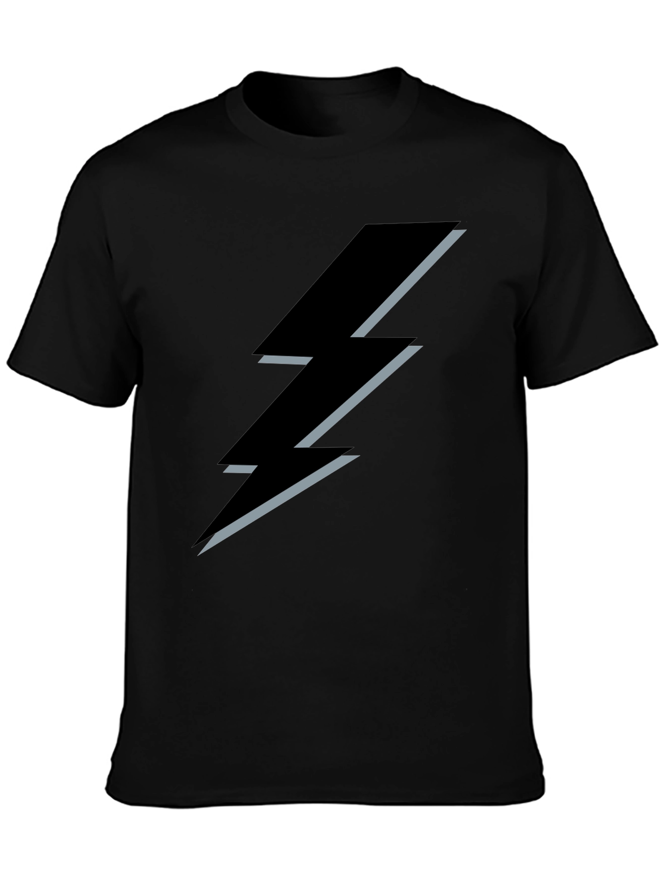 Black T-Shirt with Lightning Bolt Design
