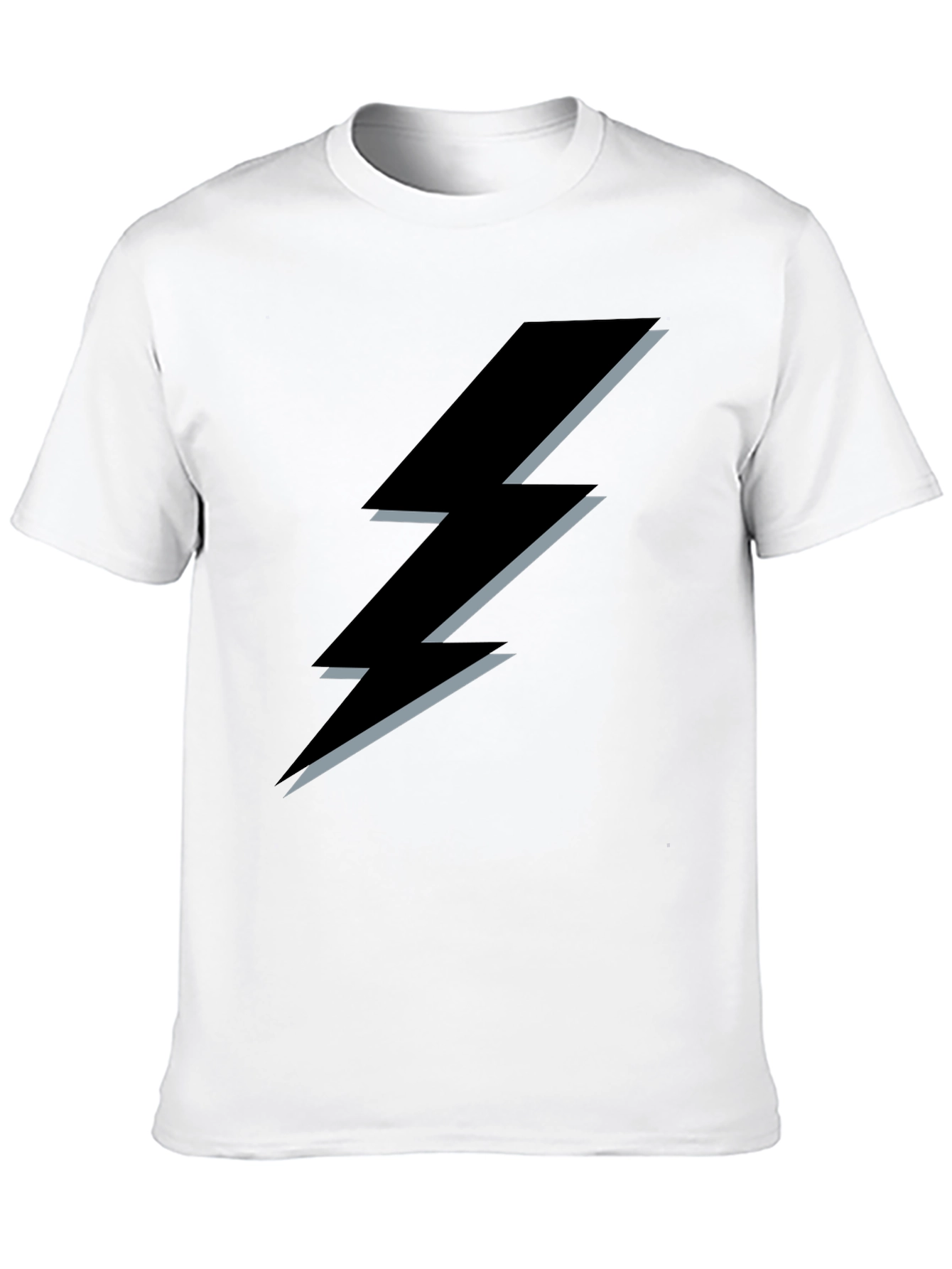 Black T-Shirt with Lightning Bolt Design