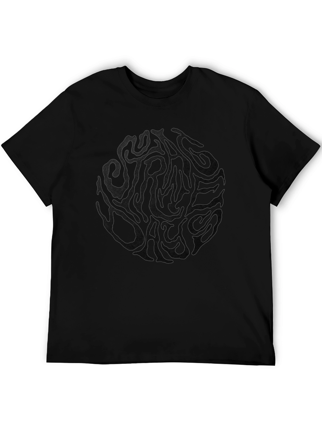 Mens Black Graphic Print T-Shirt - Casual Style